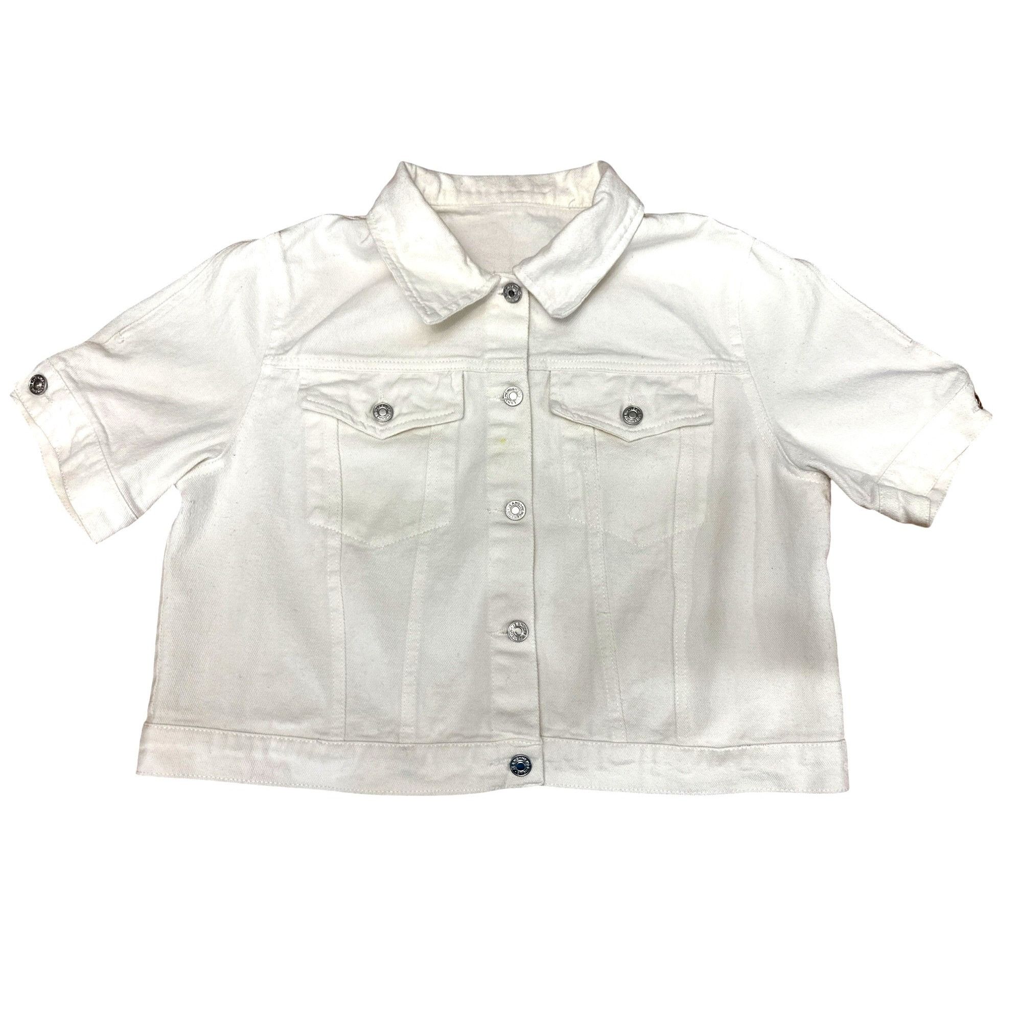 Other CCC Hengsheng White Denim Crop Top Jacket Cotton Polyester Size XL / US 12-14 / IT 48-50 - 9 Thumbnail