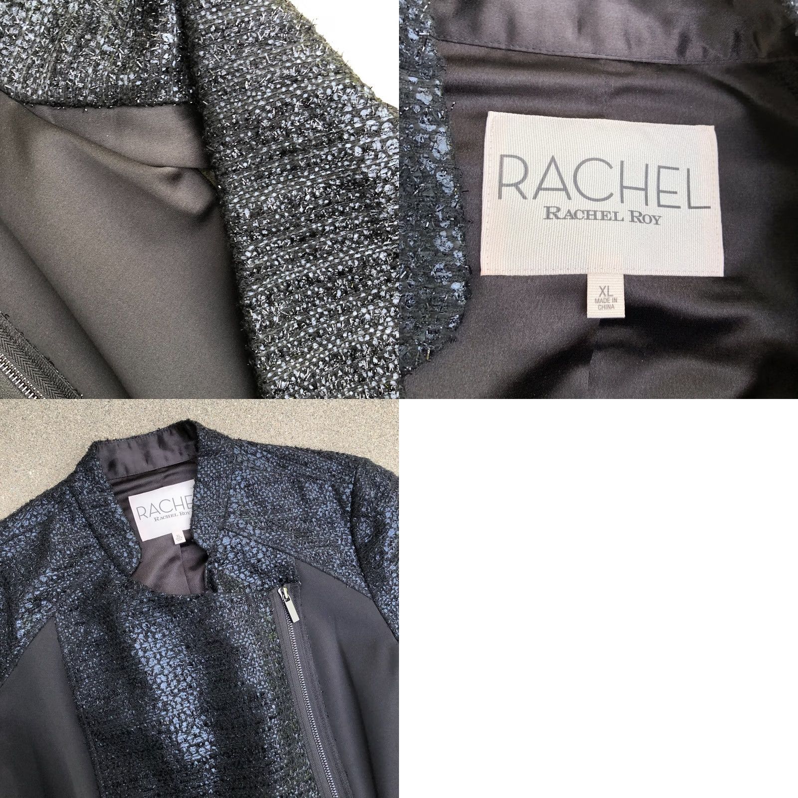 Vintage Rachel Roy Jacket Womens XL Black Motorcycle Women Full Zip Bike Size XL / US 12-14 / IT 48-50 - 8 Thumbnail
