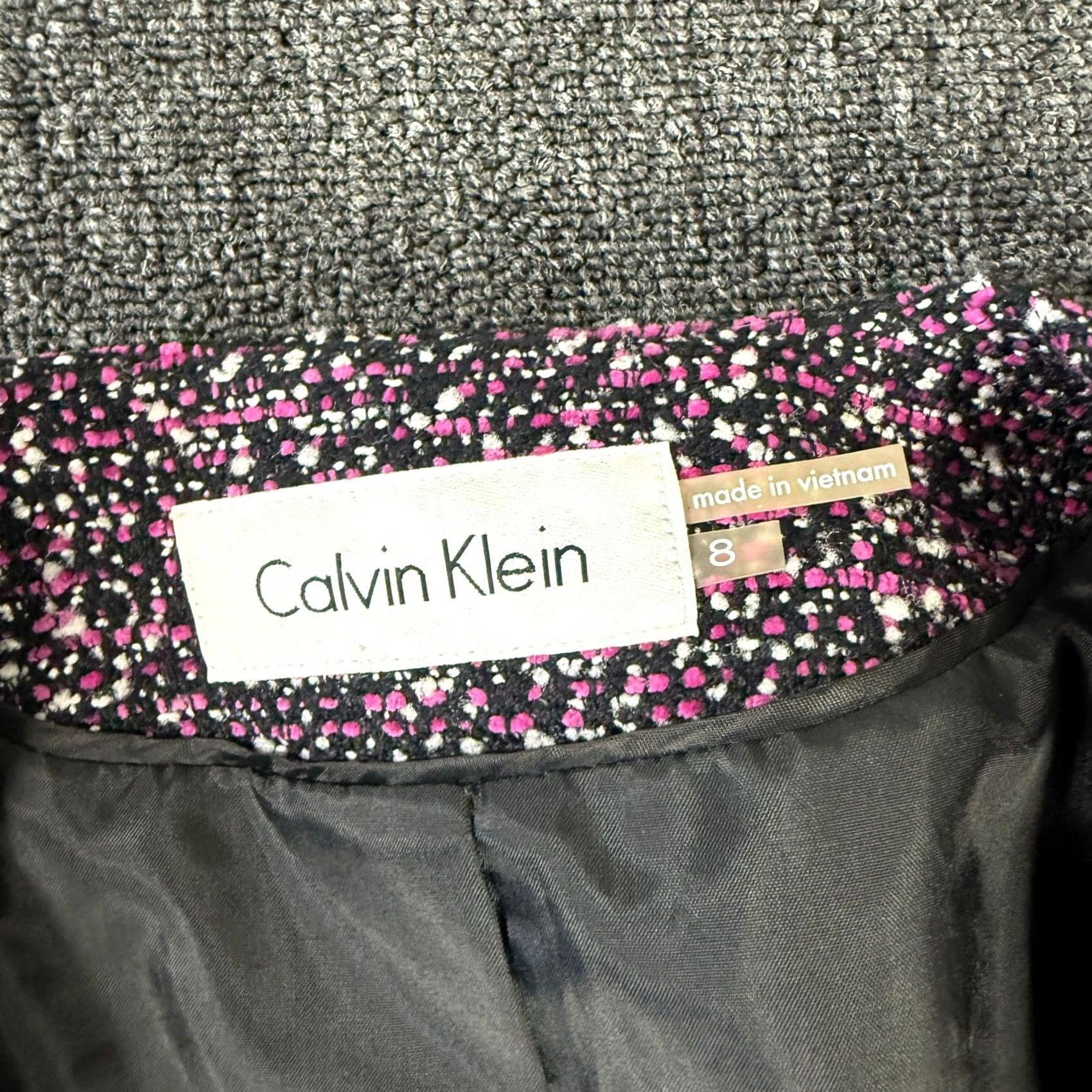 Calvin Klein VINTAGE Calvin Klein Tweed Blazer Jacket Y2k Pink Black Medium 8 Women's Size M / US 6-8 / IT 42-44 - 3 Thumbnail