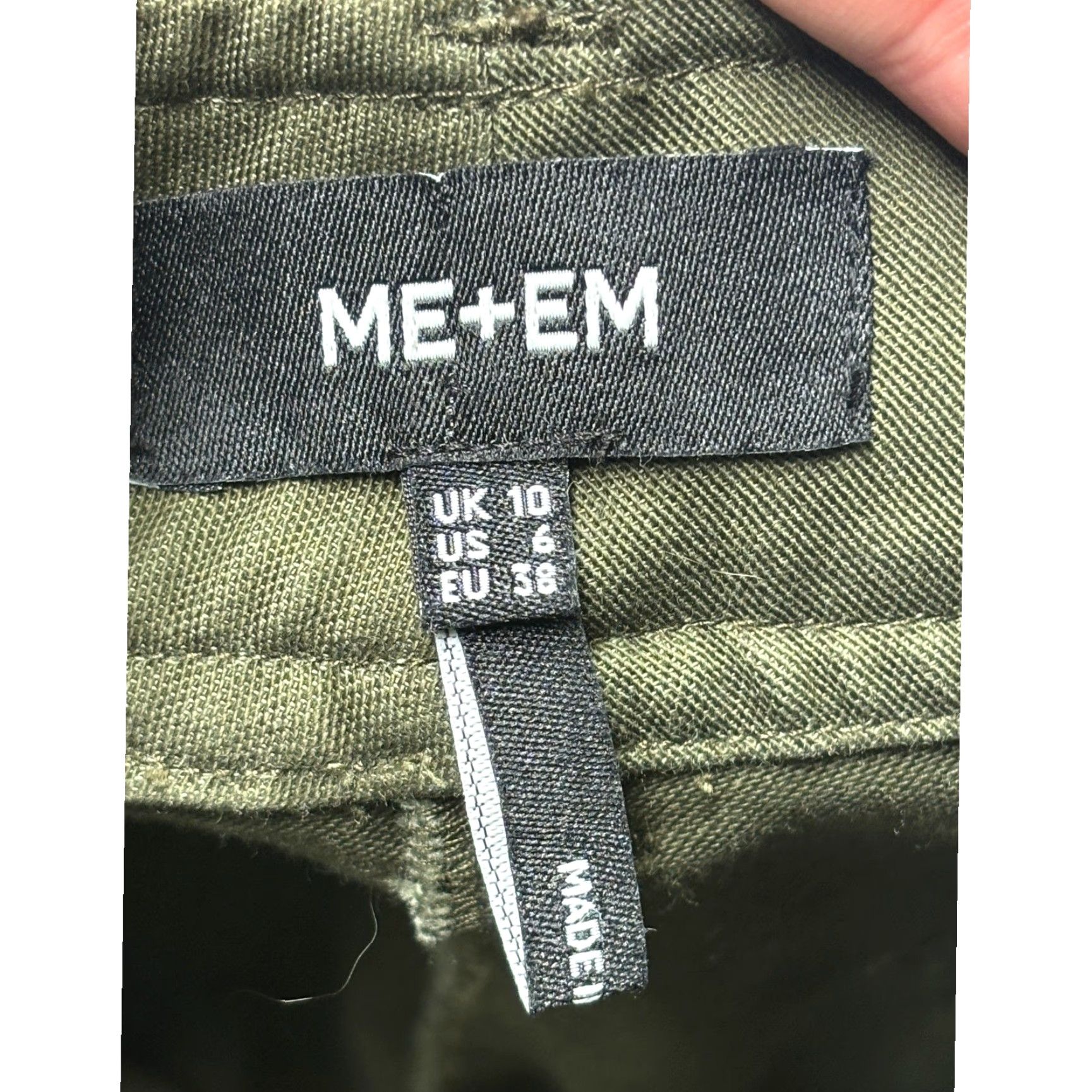 ME+EM ME+EM Cargo Pants Womens Regular 29 Green Cotton Twill High Rise Inseam 27 29 38 Pockets Button Zip Vintage? No Not N/A Size 29" - 5 Thumbnail