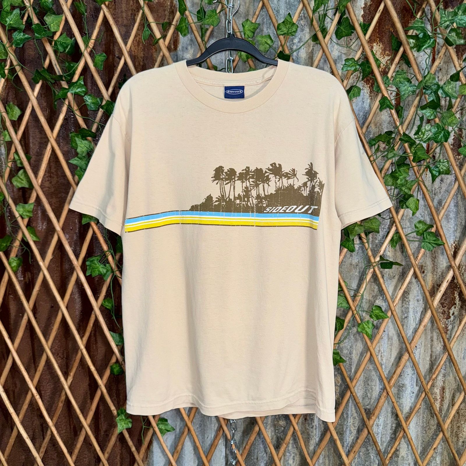 Sideout Vintage Y2K side out surf style stripe palm tree 00s t-shirt Size US L / EU 52-54 / 3 - 1 Thumbnail