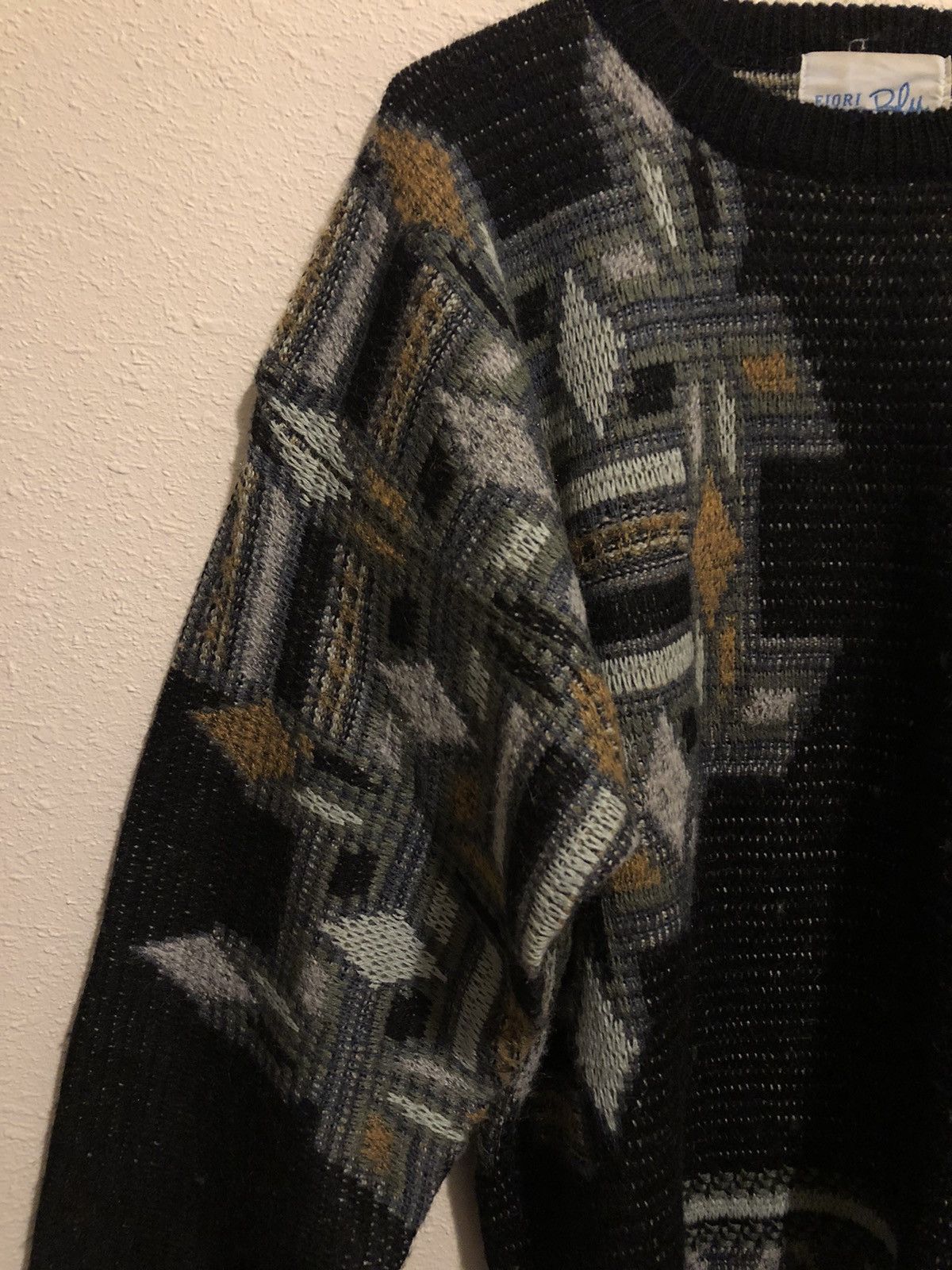 Vintage Vintage Y2K Fiori Blu Wool Knit Pullover Sweater Size US M / EU 48-50 / 2 - 2 Thumbnail