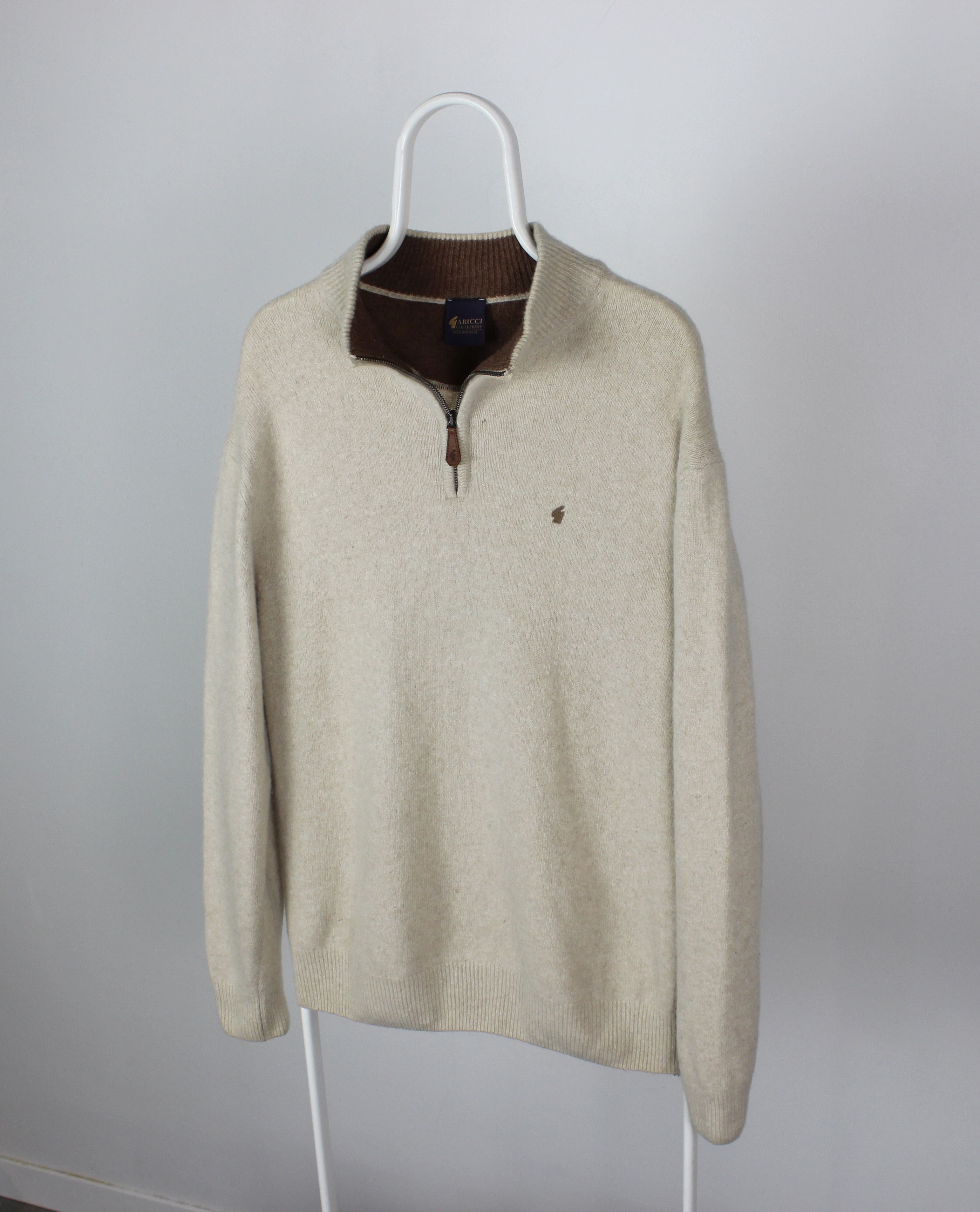 Gabicci Gabicci zip sweater beige pure wool Collezione True L XL Size US XL / EU 56 / 4 - 1 Thumbnail
