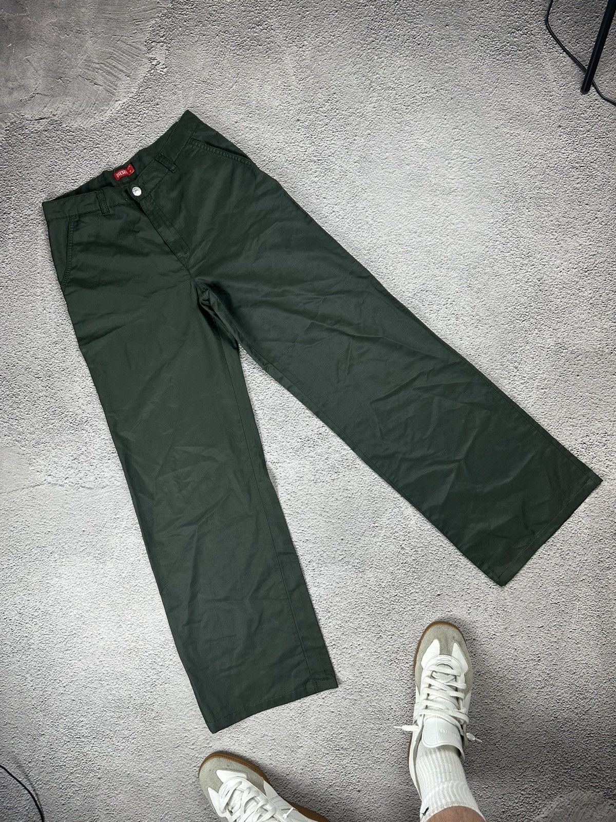 Diesel Diesel Woman’s Green Straight Leg Pants Baggy Japan Style Size 26" / US 2 / IT 38 - 3 Thumbnail