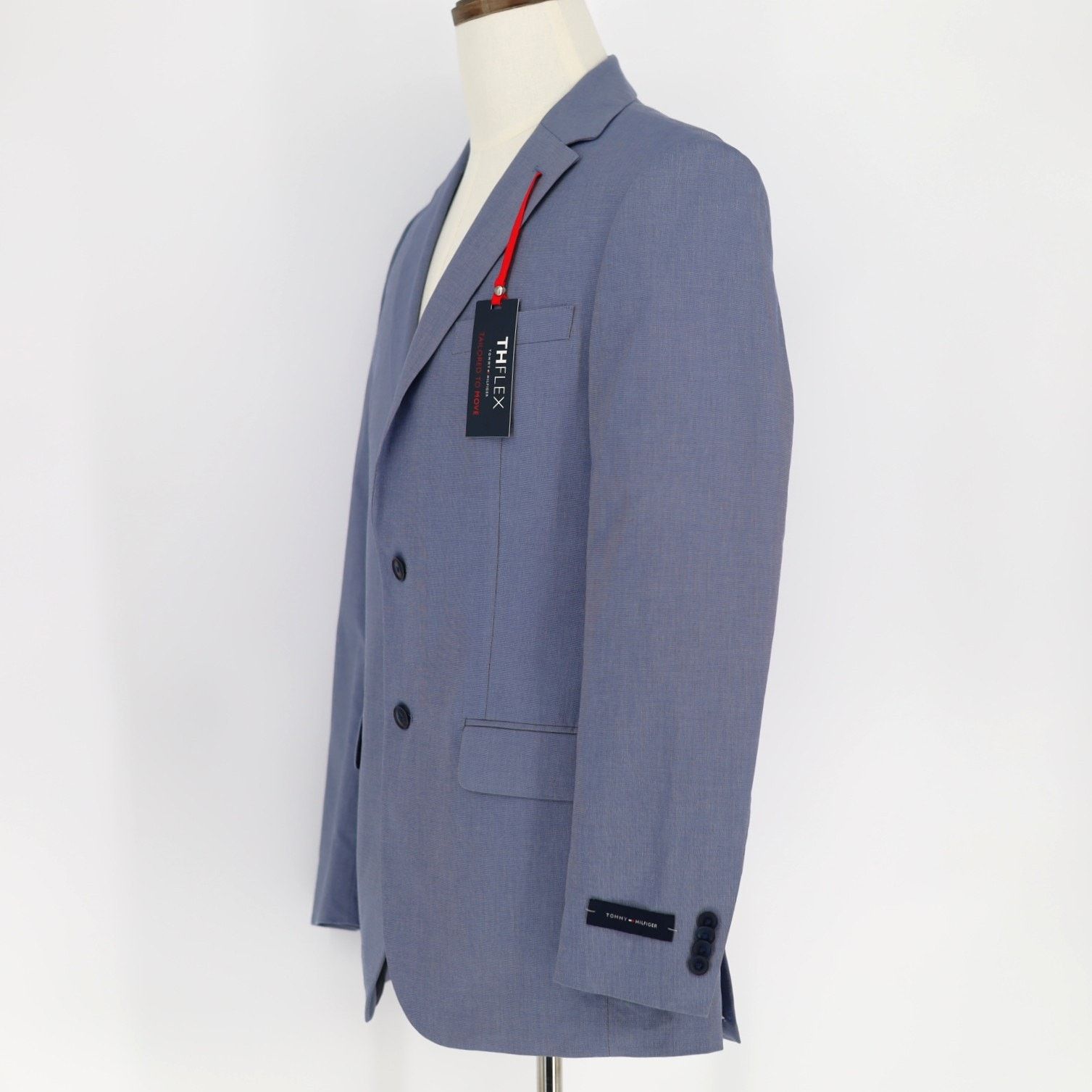 Tommy Hilfiger Tommy Hilfiger Men's Blue Cotton Modern Suit Jacket Size 38L Size 38L - 3 Thumbnail