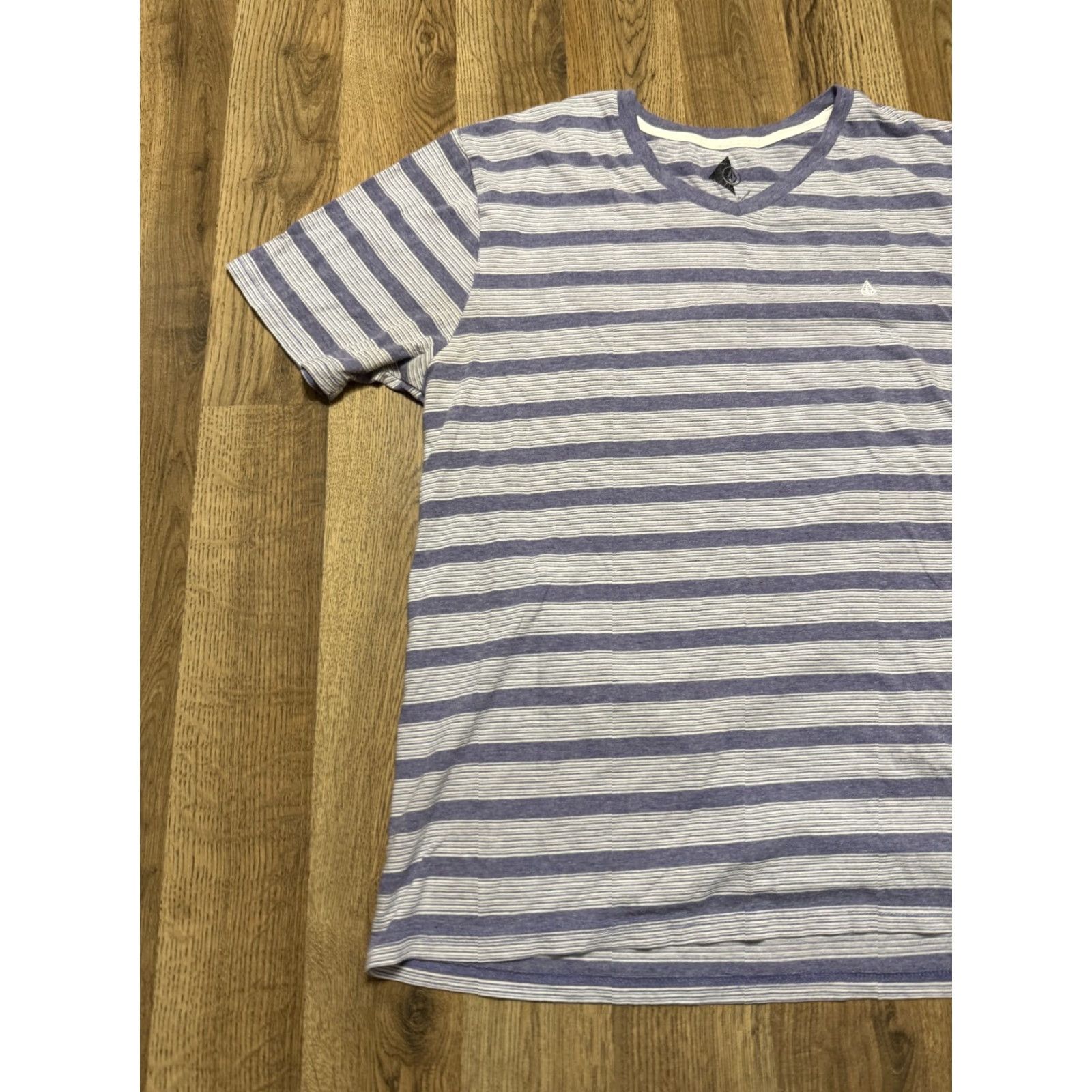 Element Element Shirt, Mens, Size Large, Striped, Short Sleeve Shirt, Purple White Grey, Shirt, Casual, Brand Element Size L / US 10 / IT 46 - 3 Thumbnail
