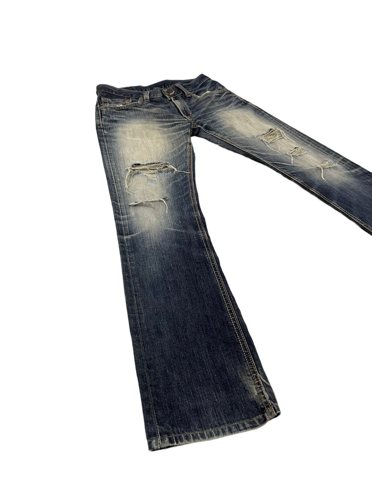 Edwin Distress Slim Jeans Edwin Japan Mud Wash Faded 8🟦2 Size US 30 / EU 46 - 2 Thumbnail