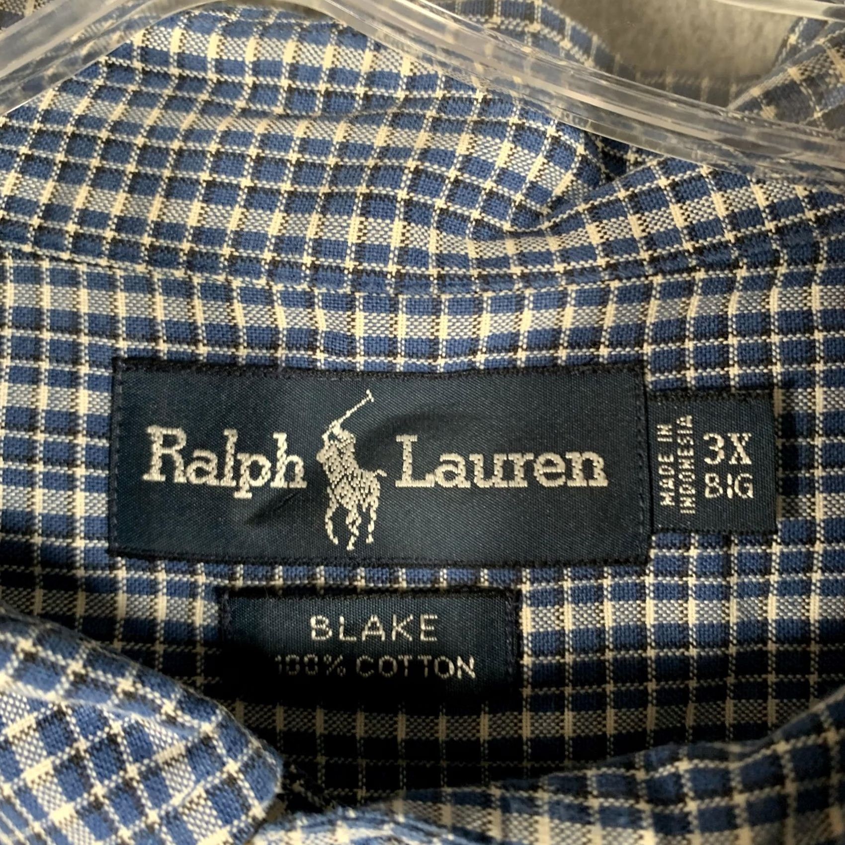 Ralph Lauren Ralph Lauren Blake Shirt Mens Big 3X Blue Check Button Down Long Sleeve Cotton Size US XXL / EU 58 / 5 - 5 Thumbnail