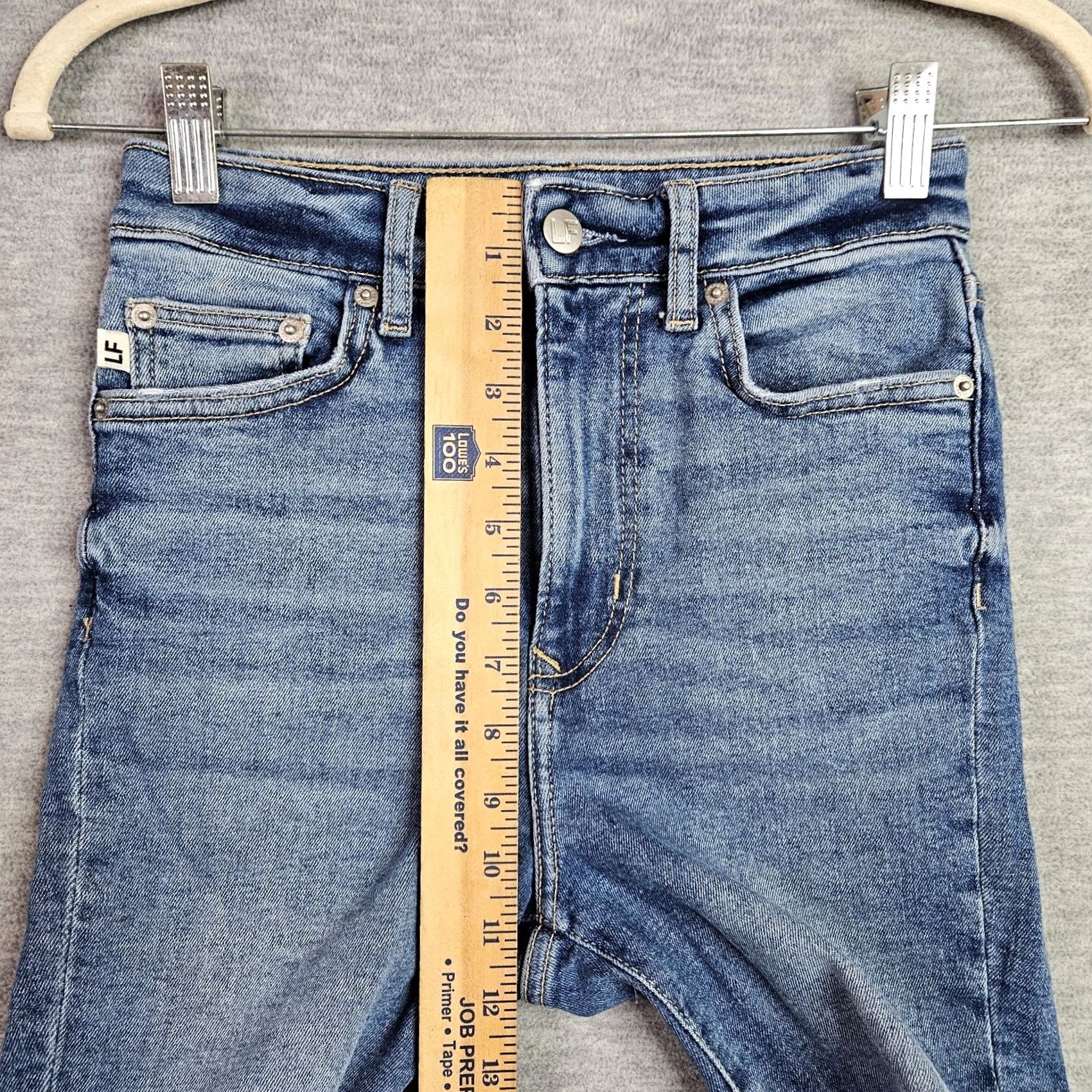 Vintage Lovers + Friends Jeans Size 24 High Rise Stretch Skinny Distressed Blue Denim Women's Size 42" / US 20 - 5 Thumbnail