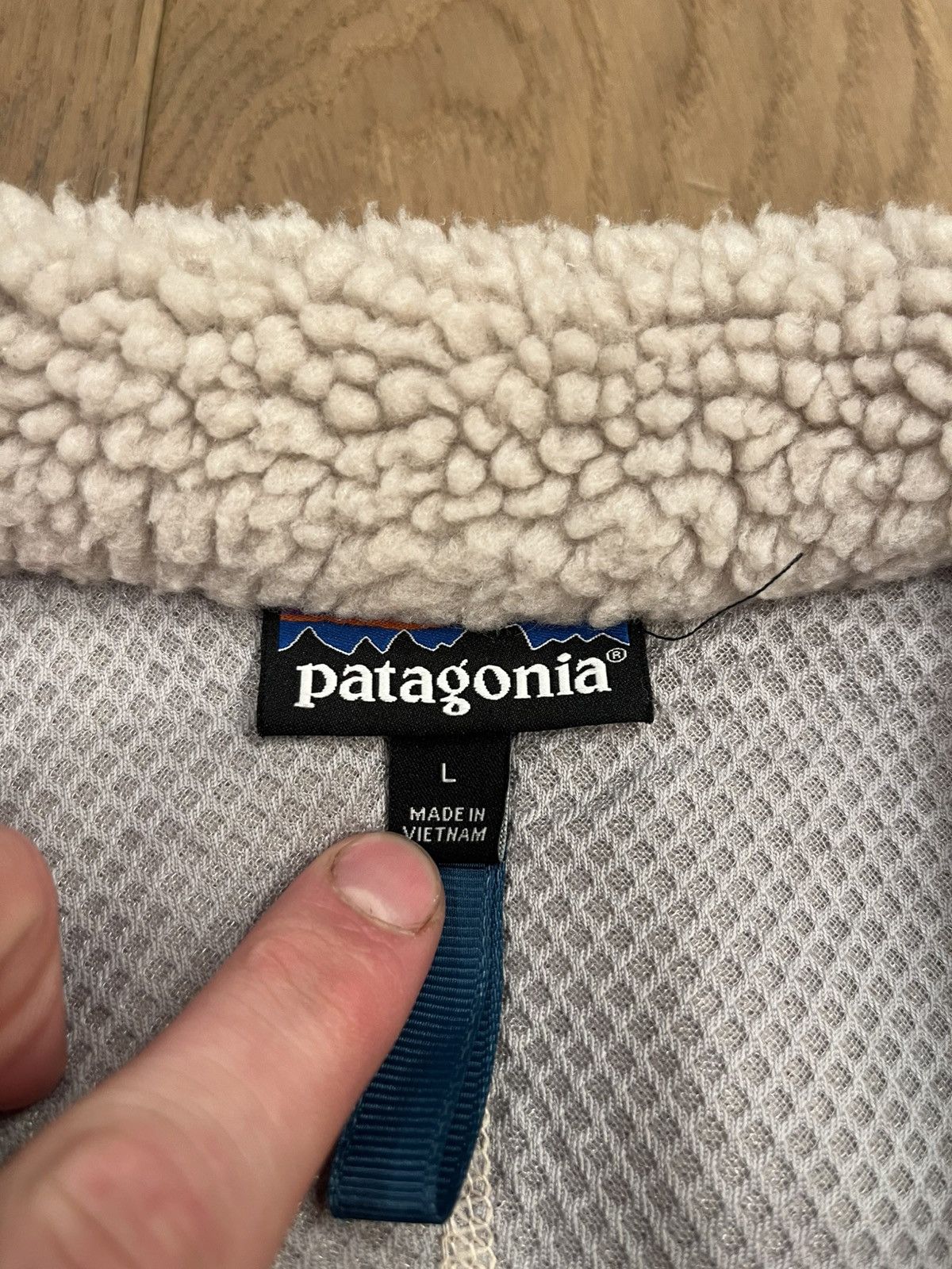 Patagonia × Vintage Patagonia vintage deep pile fleece crème Size L / US 10 / IT 46 - 3 Thumbnail