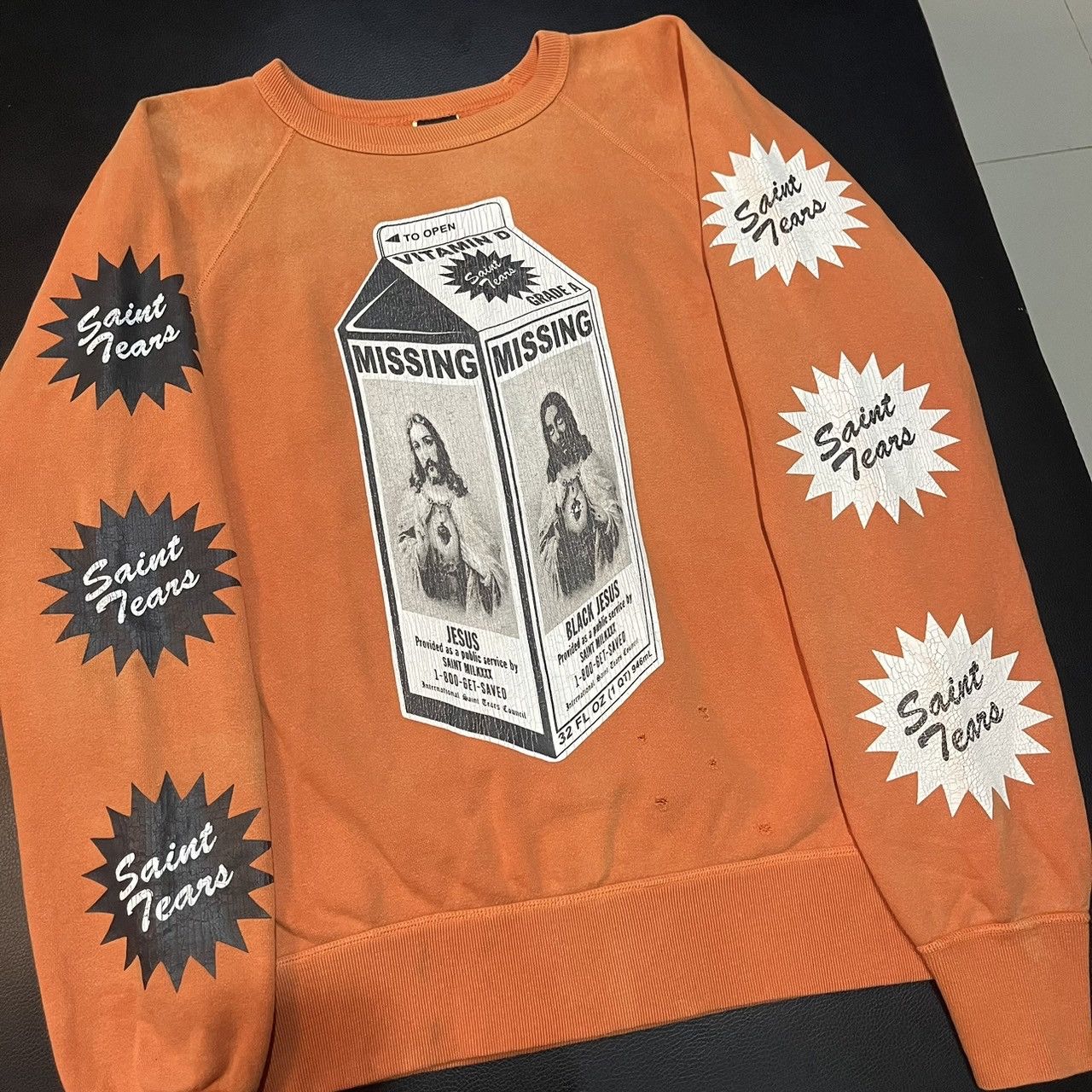 DENIM TEARS × Saint Michael Saint Michael x Denim Tears Milk Pack Sweatshirt - Orange Size US L / EU 52-54 / 3 - 5 Thumbnail