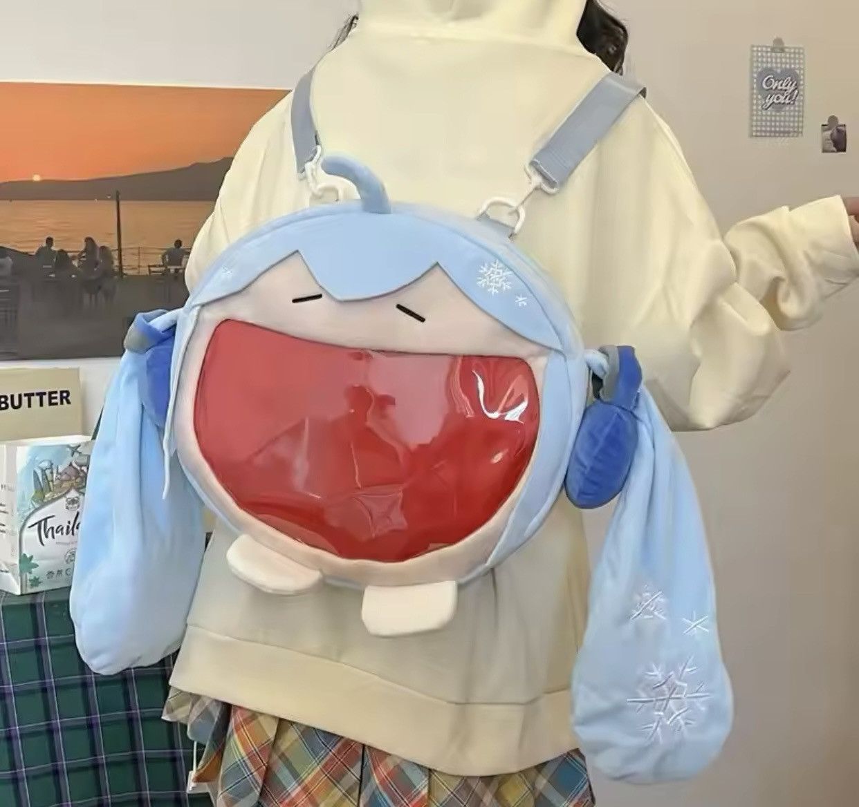 Japanese Brand Kawaii Packet Cute Anime Girl Plush Backpack Size ONE SIZE - 4 Thumbnail