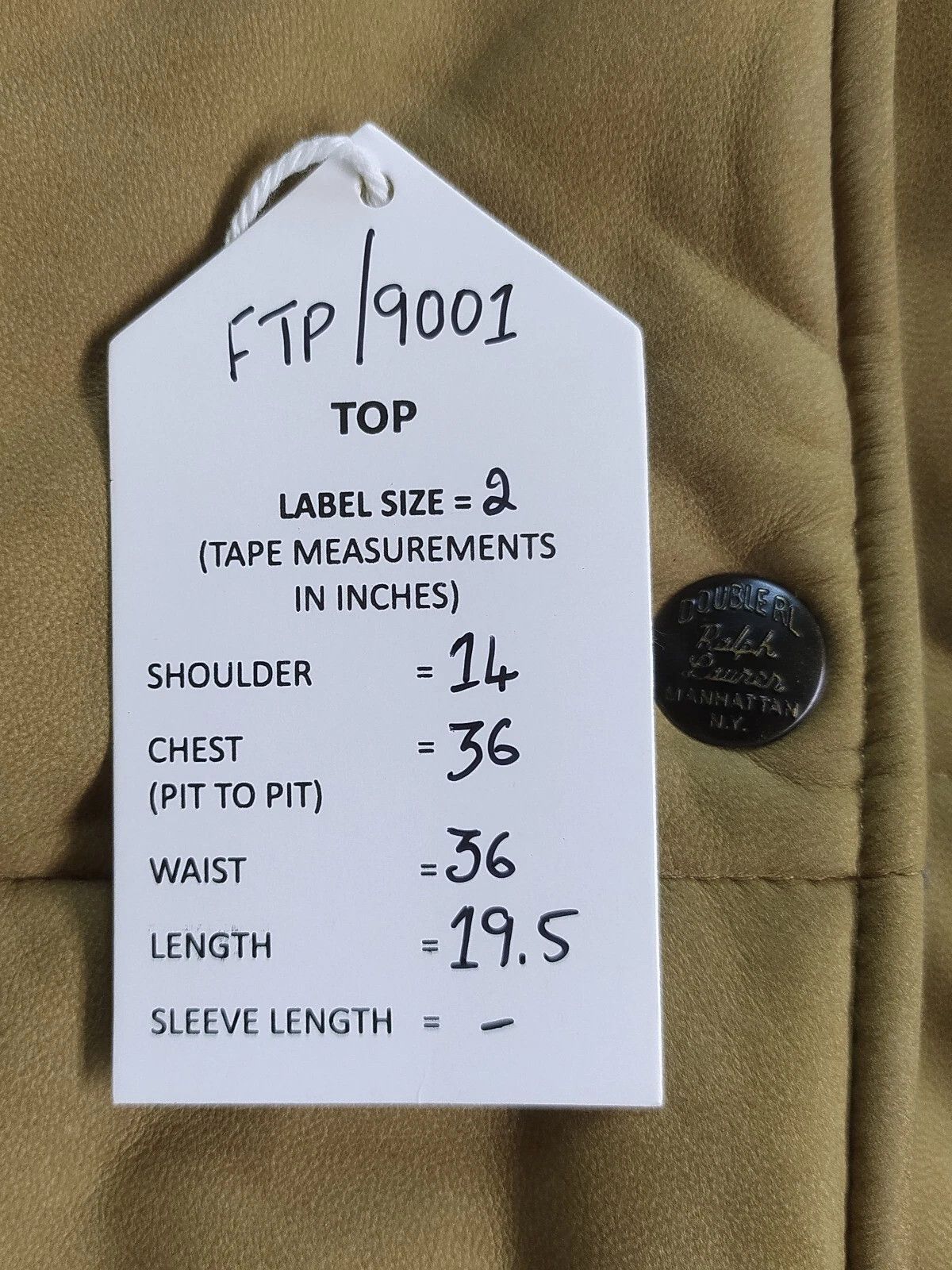 RRL Ralph Lauren DOUBLE RL Women's Quilted suede vest FTP 9001 Size XS / US 0-2 / IT 36-38 - 5 Thumbnail