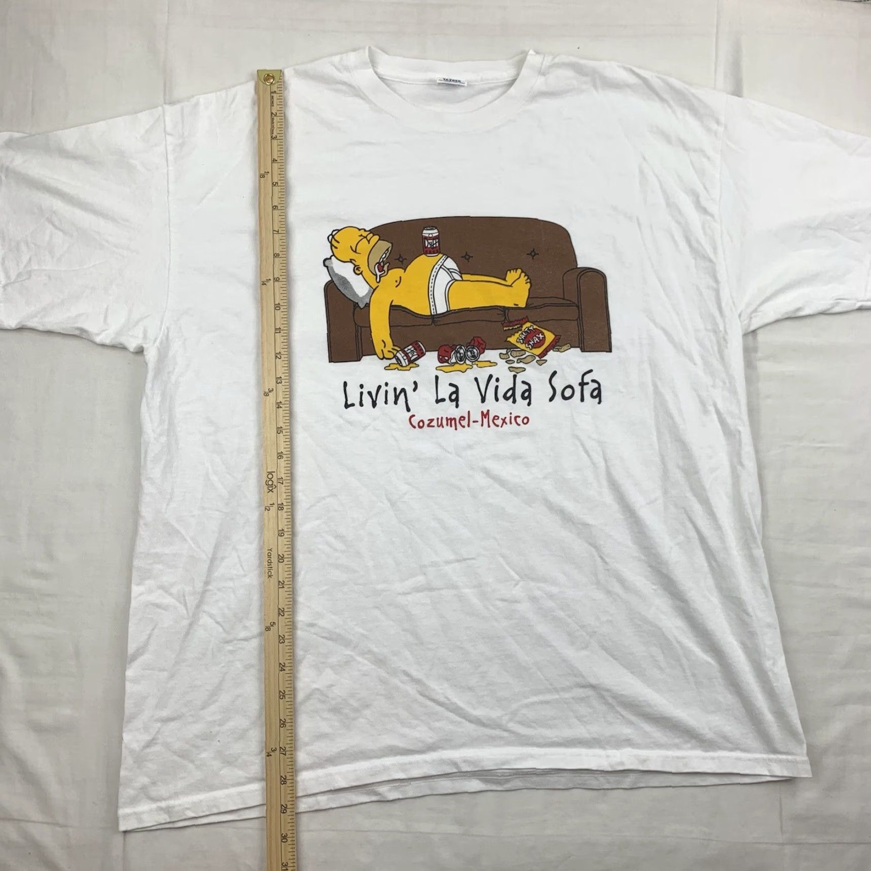 Vintage VINTAGE Livin La Vida Sofa Homer T Shirt Adult XL White Cozumel Mexico Funny Graphic Tee Size US XL / EU 56 / 4 - 4 Thumbnail