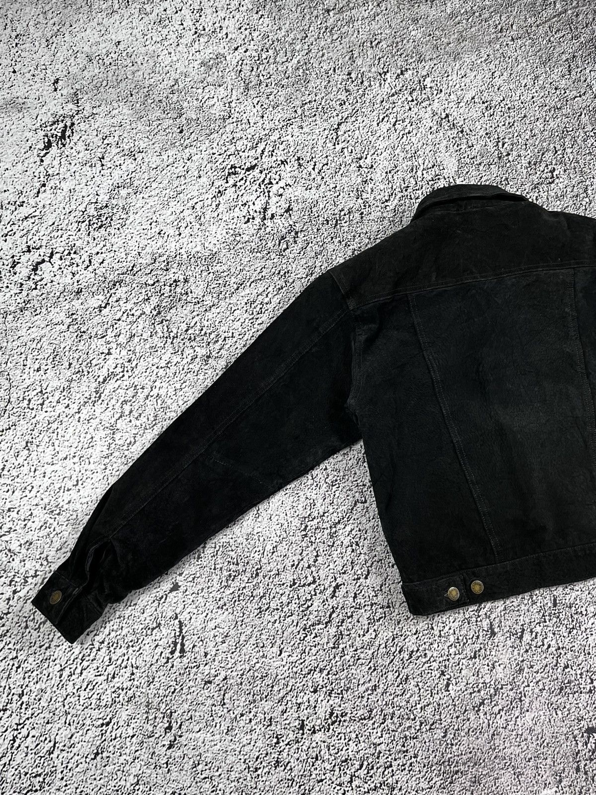 Vintage Vintage 90s Suede Black Leather Jacket streetwear style Size M / US 6-8 / IT 42-44 - 5 Thumbnail
