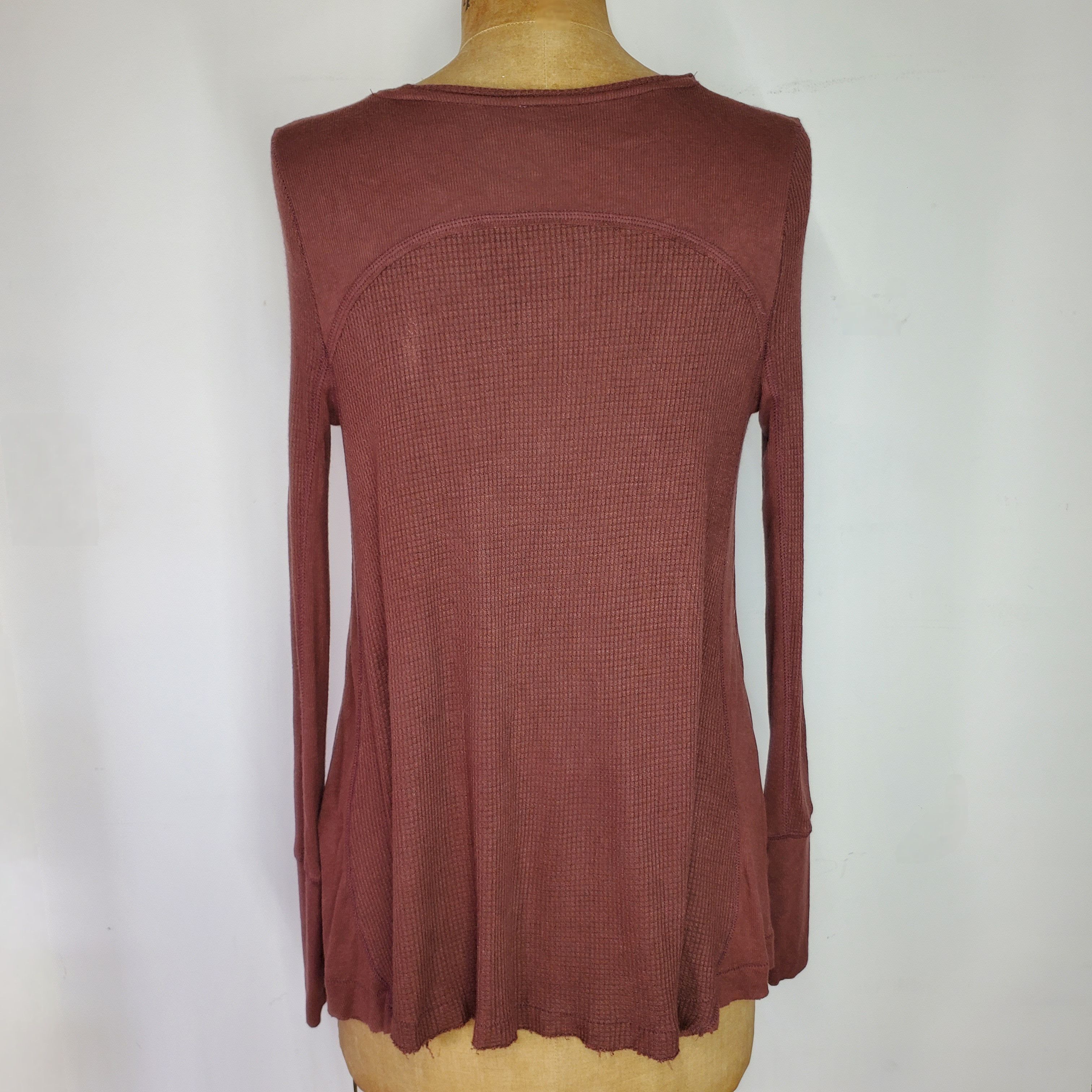Free People We The Free Size XS-M Thermal Flounce Top Long Sleeve Brown Size S / US 4 / IT 40 - 5 Thumbnail