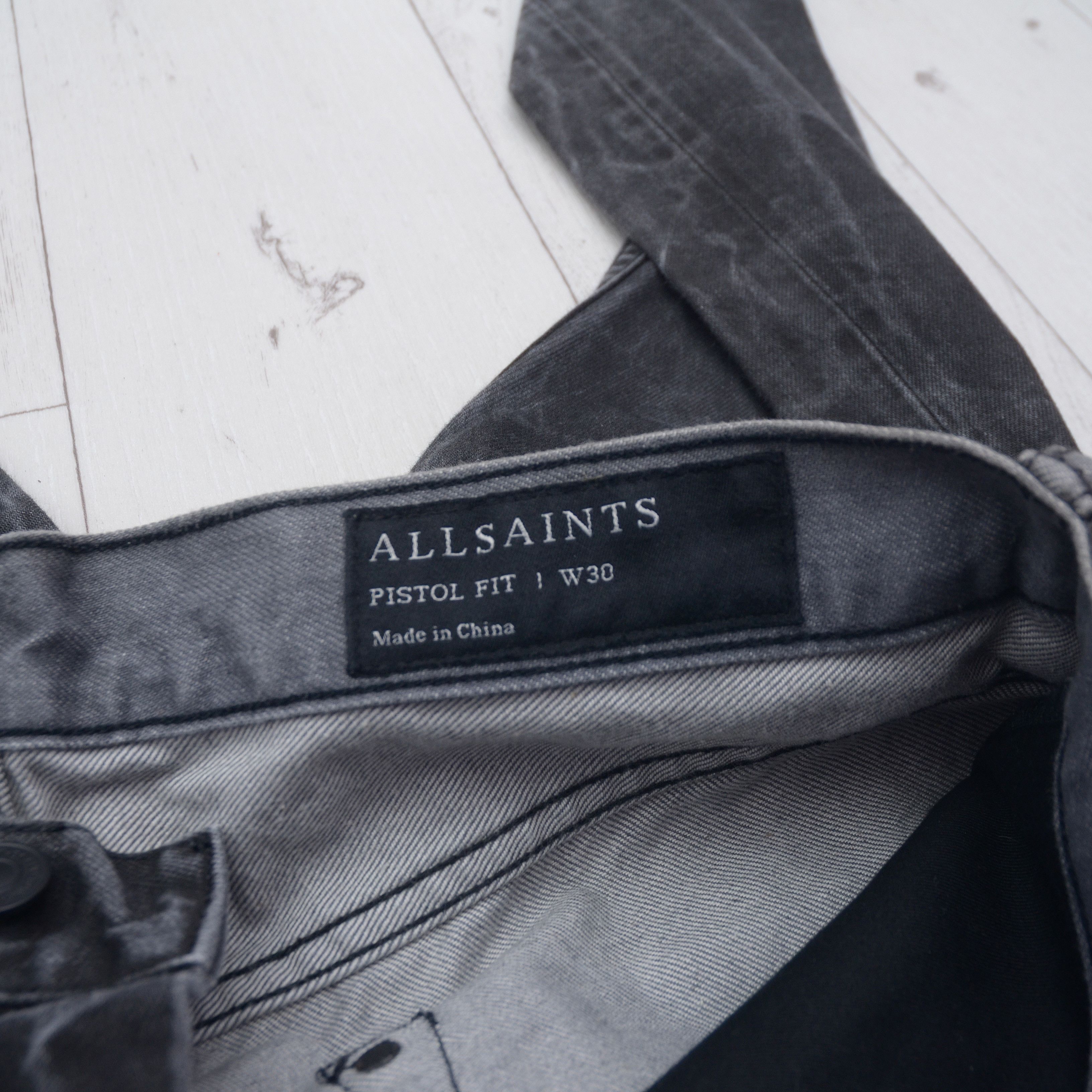 Allsaints × Vintage AllSaints Selvedge Gray Pistol Pit Denim Jeans Mens 30 Y2K Size US 30 / EU 46 - 10 Thumbnail