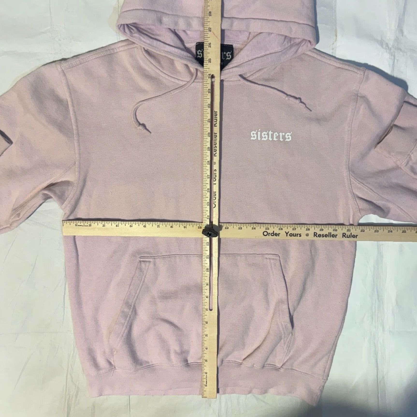 Vintage SISTERS Apparel Hoodie Pullover Graphic Print Pink Unisex Adults M Hooded Pockets Logo Limited Edition Sweatshirt Pullover Hoodie Dress? Wait. Size US M / EU 48-50 / 2 - 4 Thumbnail