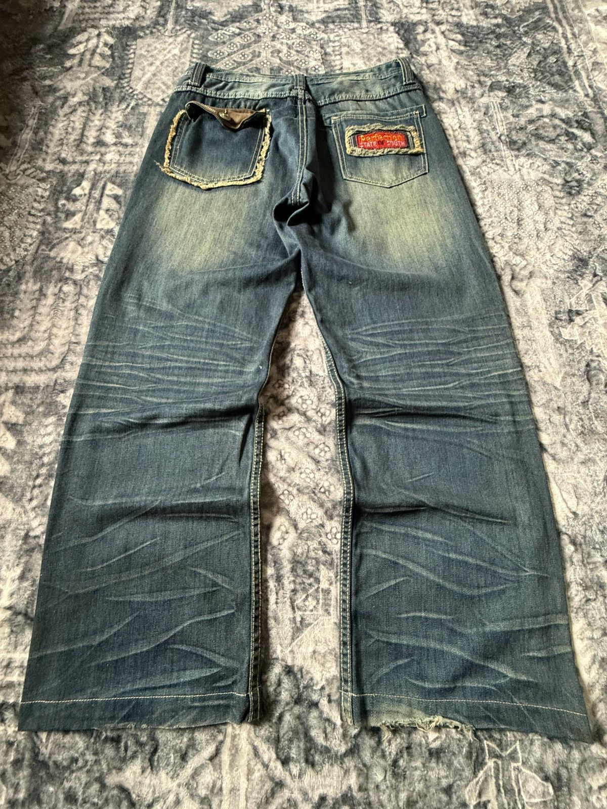Japanese Brand Vomanie Japan Patch Work Frayed Details Baggy Fit Jeans Size US 32 / EU 48 - 2 Thumbnail