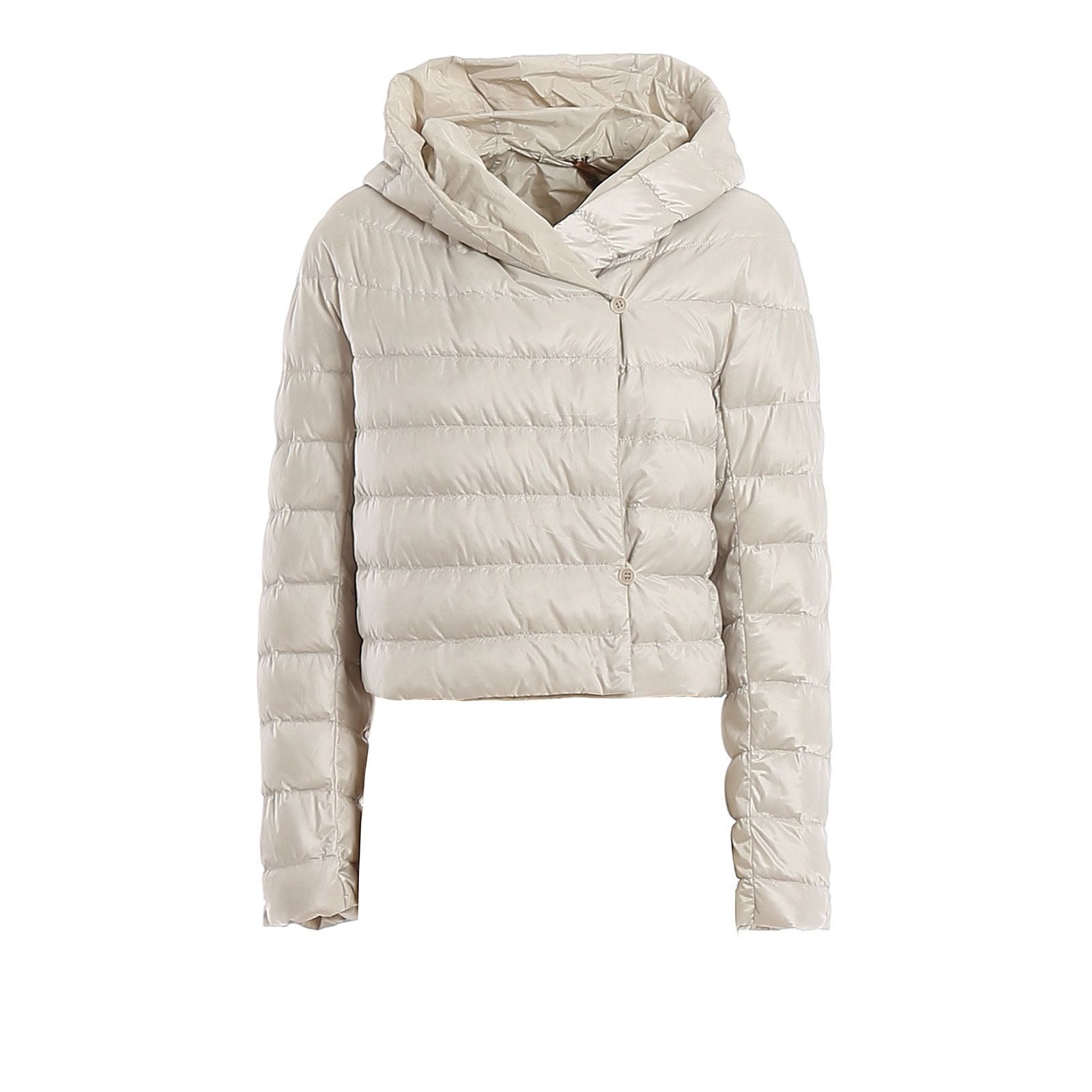 Max Mara Max Mara “B-soft” Cropped Puffer Jacket – Cream – Size IT 2 Size XS / US 0-2 / IT 36-38 - 1 Thumbnail