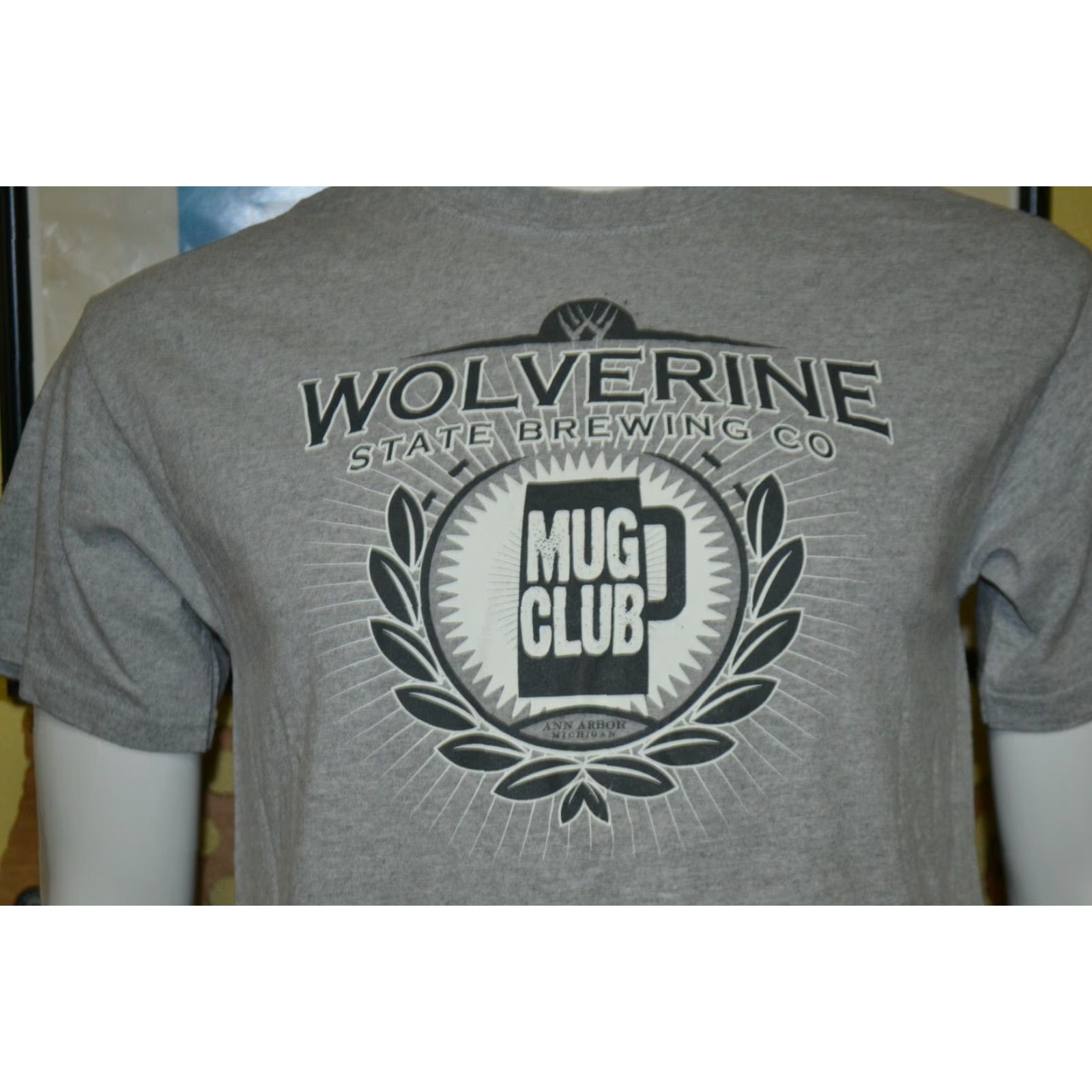 Gildan Wolverine State Brewing Company Ann Arbor MI T Shirt Medium Mug Club Craft Beer Shirt Mens Gray Cotton Blend Logo Graphic Tee Size US M / EU 48-50 / 2 - 2 Thumbnail