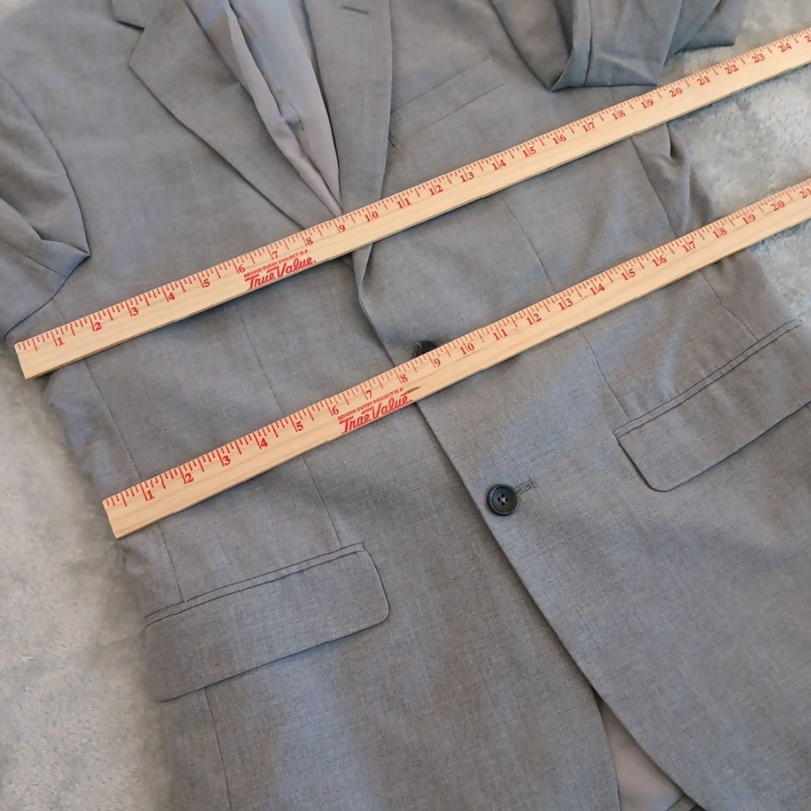 Banana Republic Banana Republic Blazer Mens 40 Gray Polyester Blend Two Button Single Vent Notch Lapel 2 Piece Regular Mens Size 40R - 5 Thumbnail