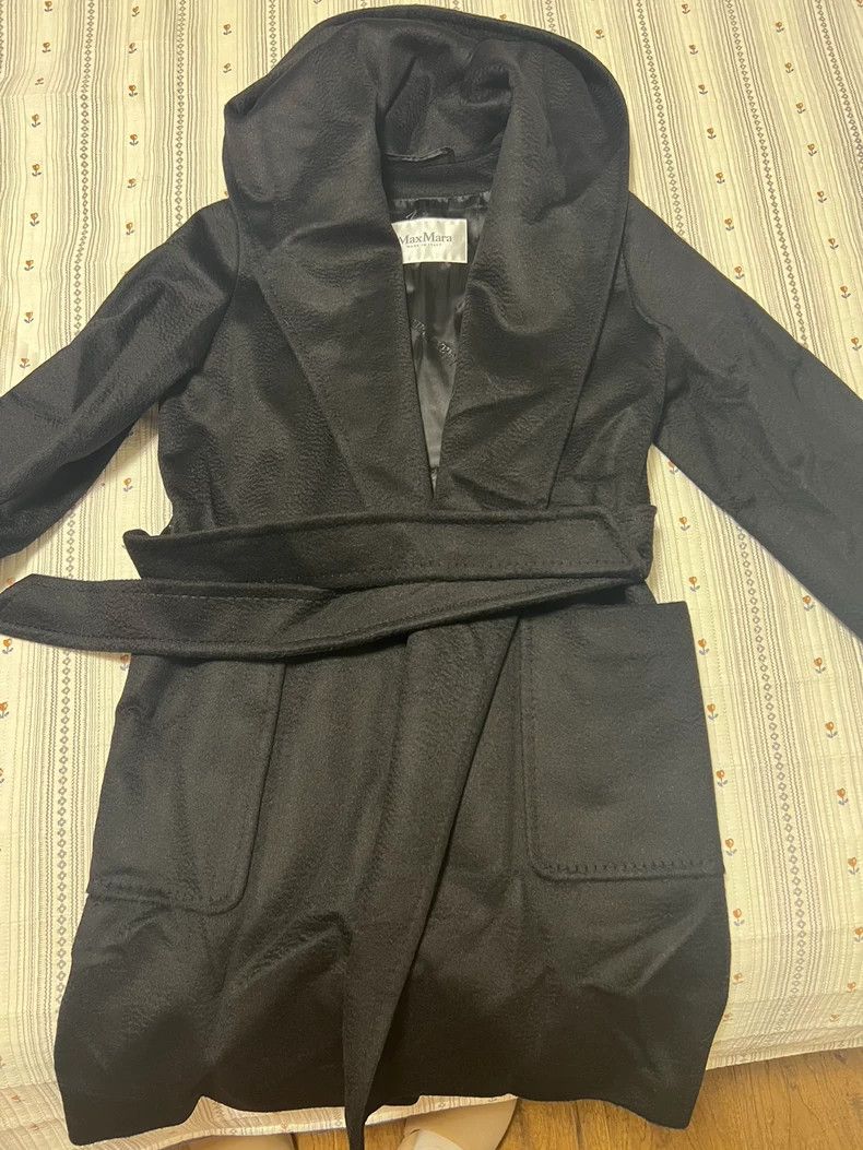 Max Mara Max Mara Rialto Black Hooded Coat Classic Size M / US 6-8 / IT 42-44 - 2 Thumbnail