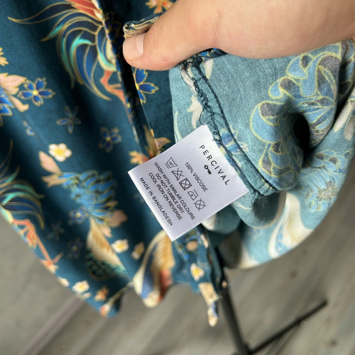 Percival Percival Bird Flowers Pattern Hawaiian Shirt M Size US M / EU 48-50 / 2 - 8 Thumbnail