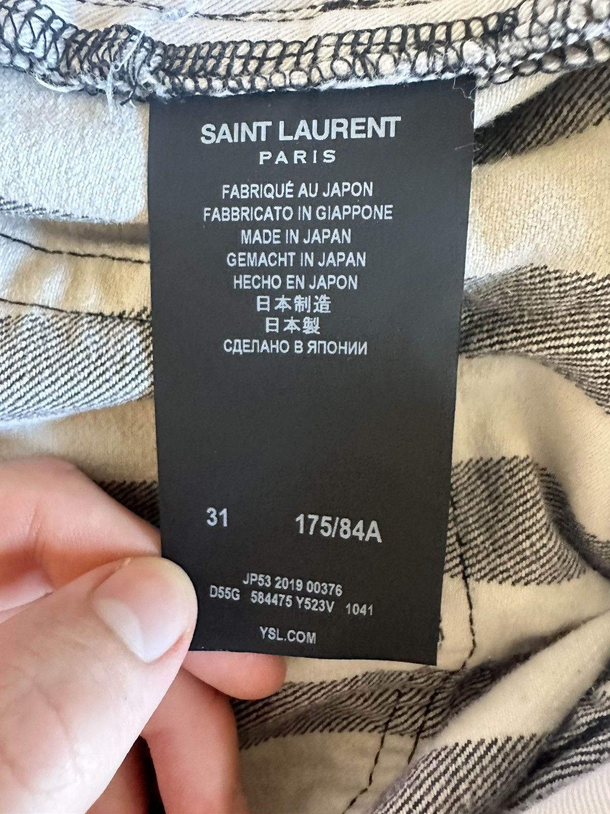Striped Saint Laurent jeans