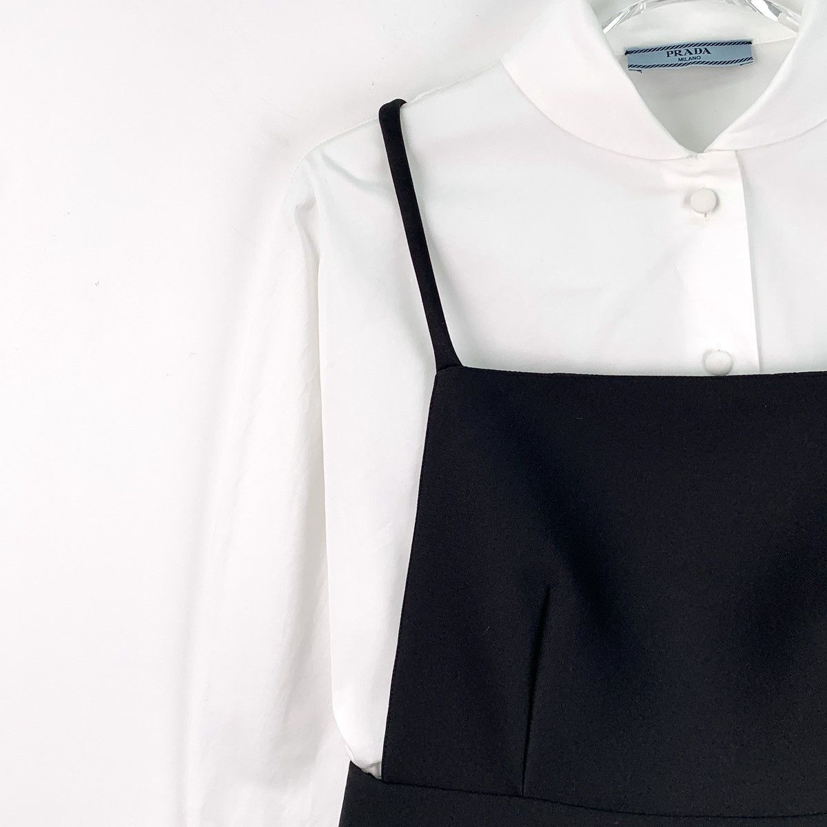 Prada Prada Cotton Fake Two-piece Long Sleeve Shirt Dress K26WX Size XS / US 0-2 / IT 36-38 - 3 Thumbnail
