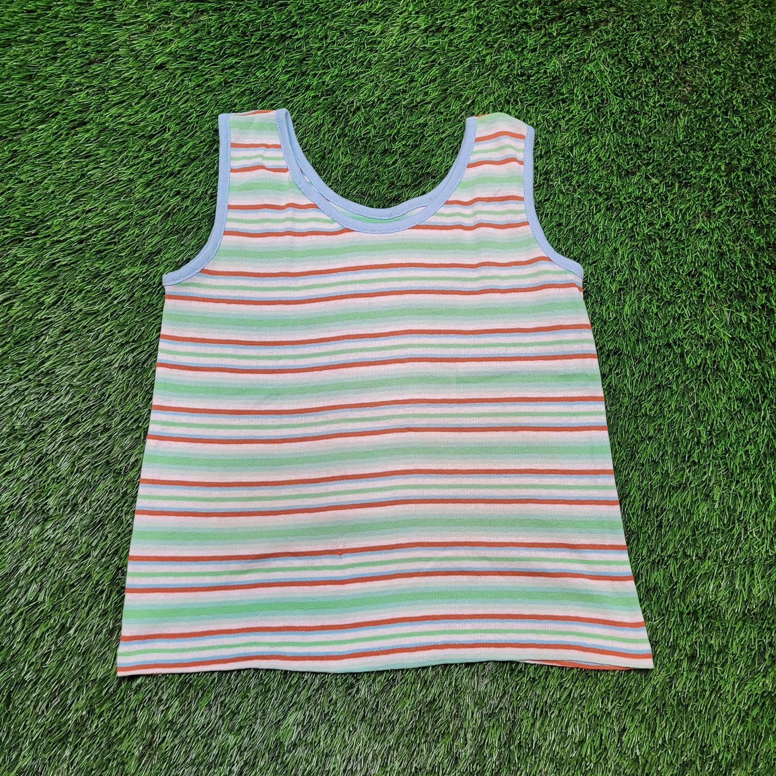 Vintage VTG 70s Striped Tank Top Womens XS S Single Stitch USA Size XS / US 0-2 / IT 36-38 - 5 Thumbnail