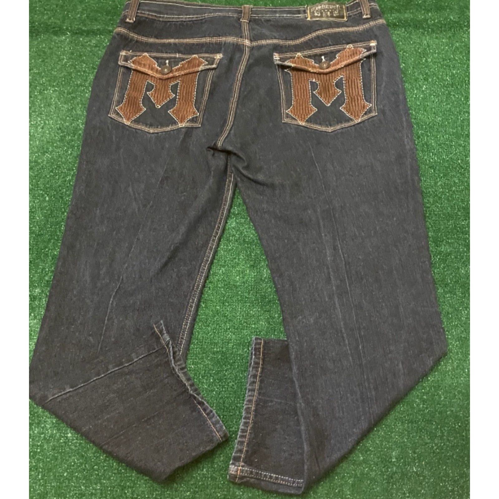 Vintage VINTAGE Makaveli Tupac Hip Hop Baggy Skater Grunge Jeans VTG Mens Size 42 42x31 Distressed Wide-Leg Dark Blue Size US 42 / EU 58 - 2 Thumbnail
