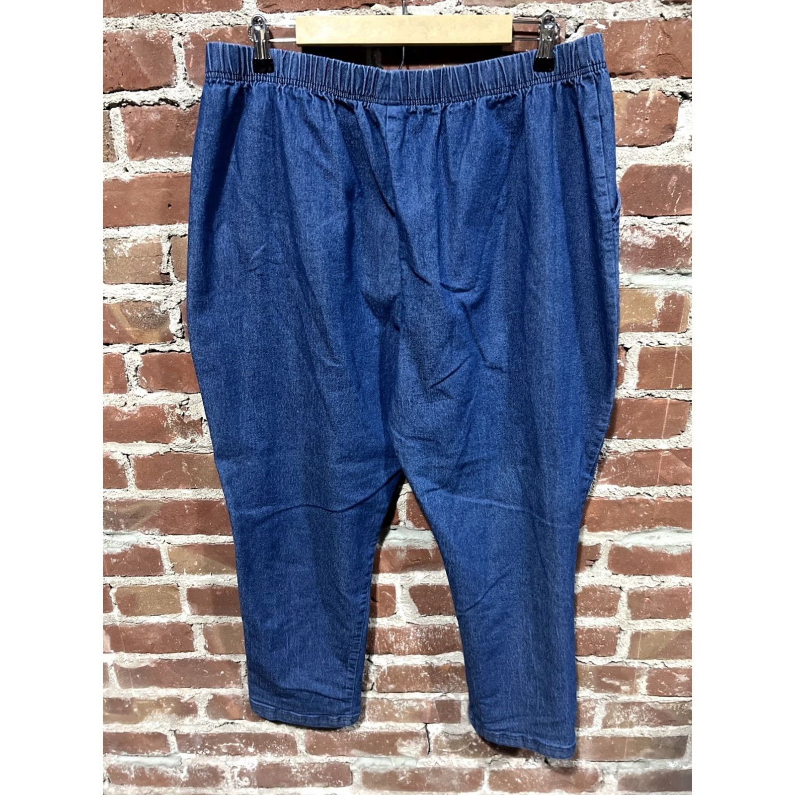 Denime American Sweetheart Capri Denim Pull On Womens Plus PXX Blue Embroidery Pants Size ONE SIZE - 4 Thumbnail