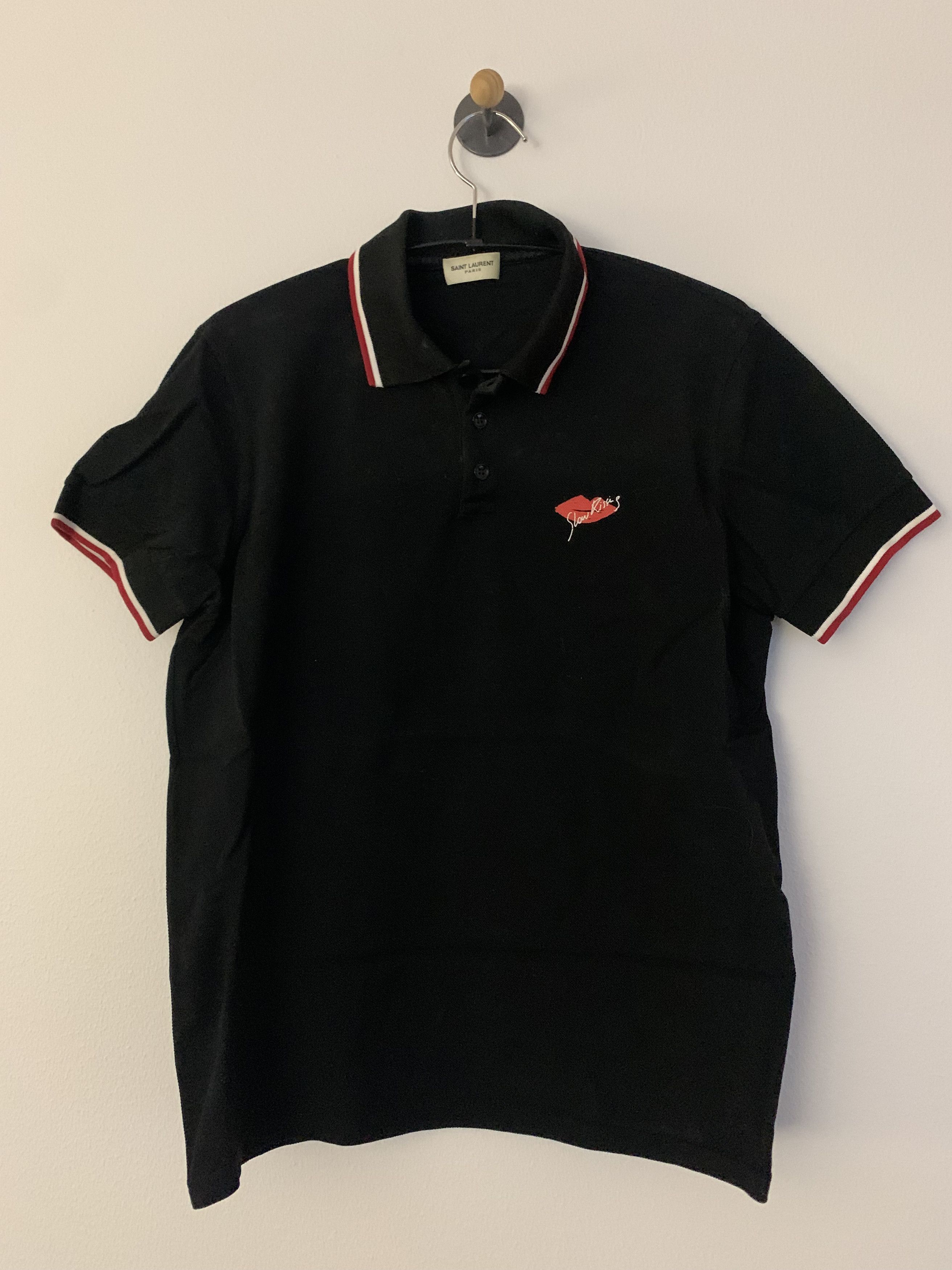 Saint Laurent Paris Saint Laurent Slow Kissing cotton polo shirt Size US S / EU 44-46 / 1 - 1 Thumbnail