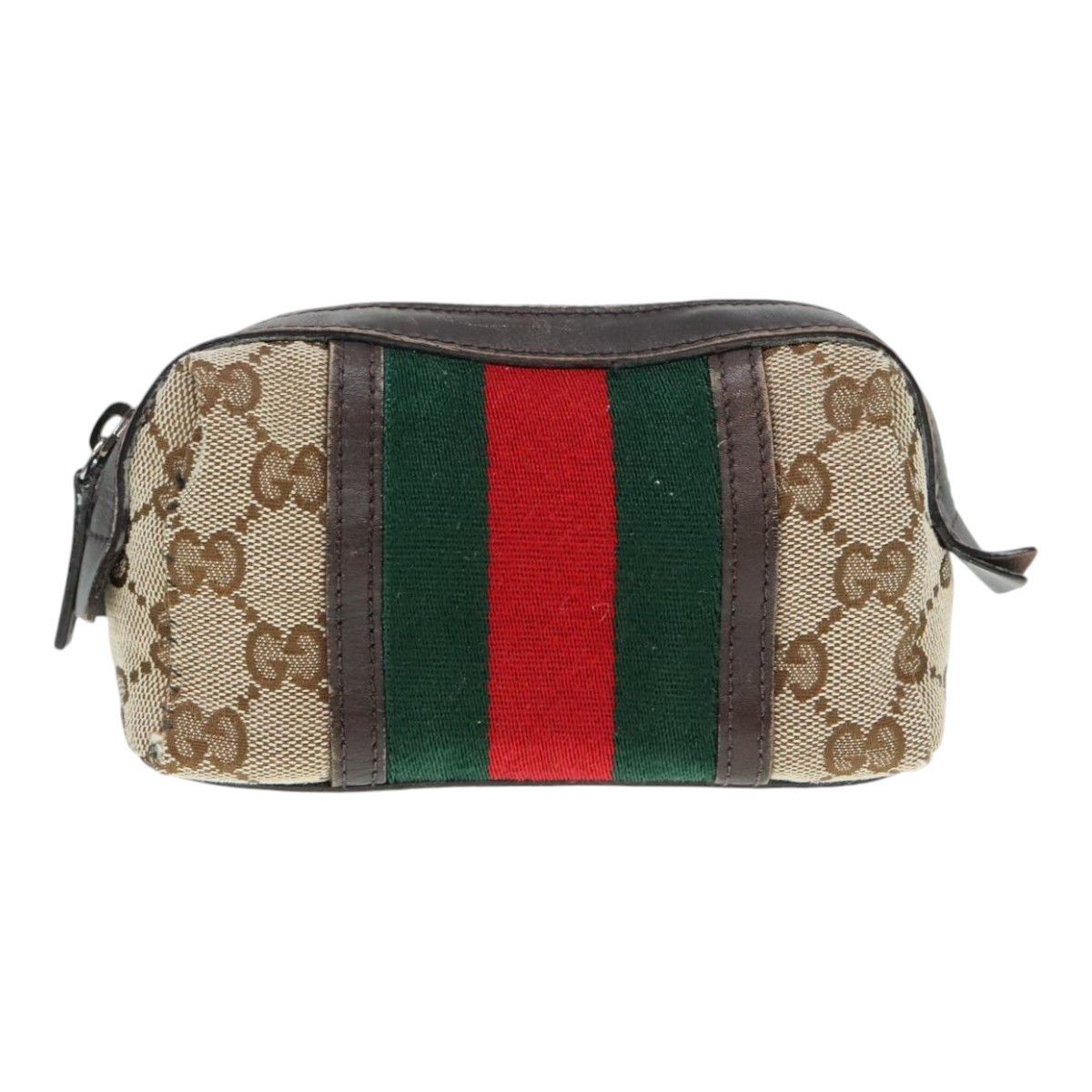 Gucci Web Beige Canvas Clutch Bag (Pre-Owned) Size ONE SIZE - 1 Thumbnail