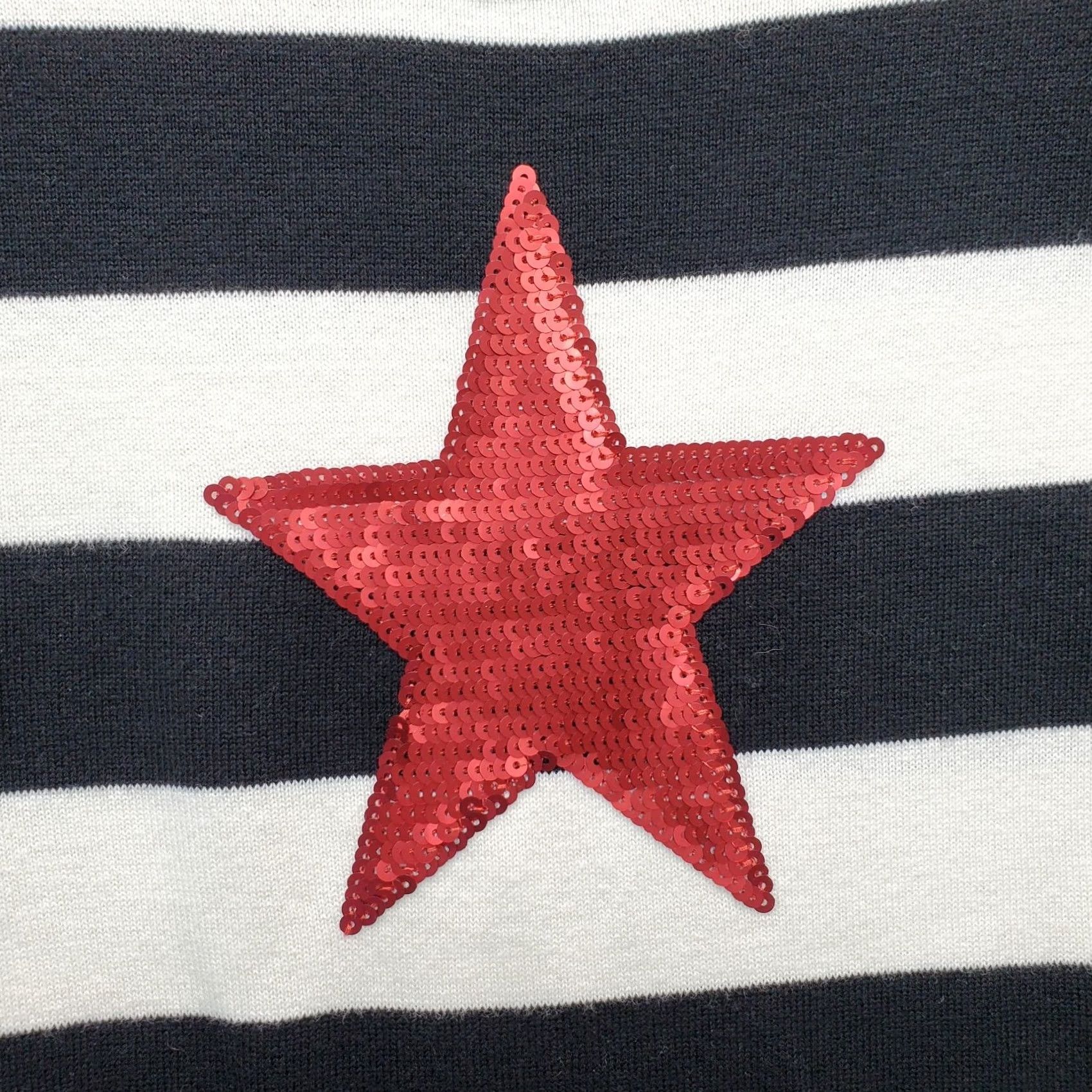 Tommy Hilfiger Tommy Hilfiger Sweater Womens S Multicolor Striped Sequin Star Crew Neck Pullover Size S / US 4 / IT 40 - 3 Thumbnail