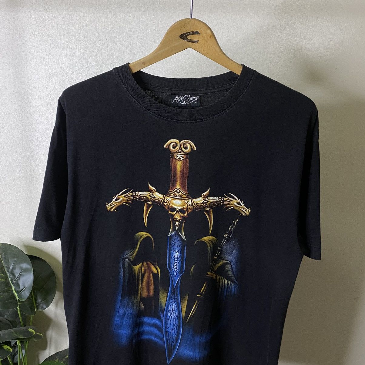 Vintage 2000s Skulls Grim Reaper Affliction Cyber Punk Grunge Tshirt Size US M / EU 48-50 / 2 - 2 Thumbnail