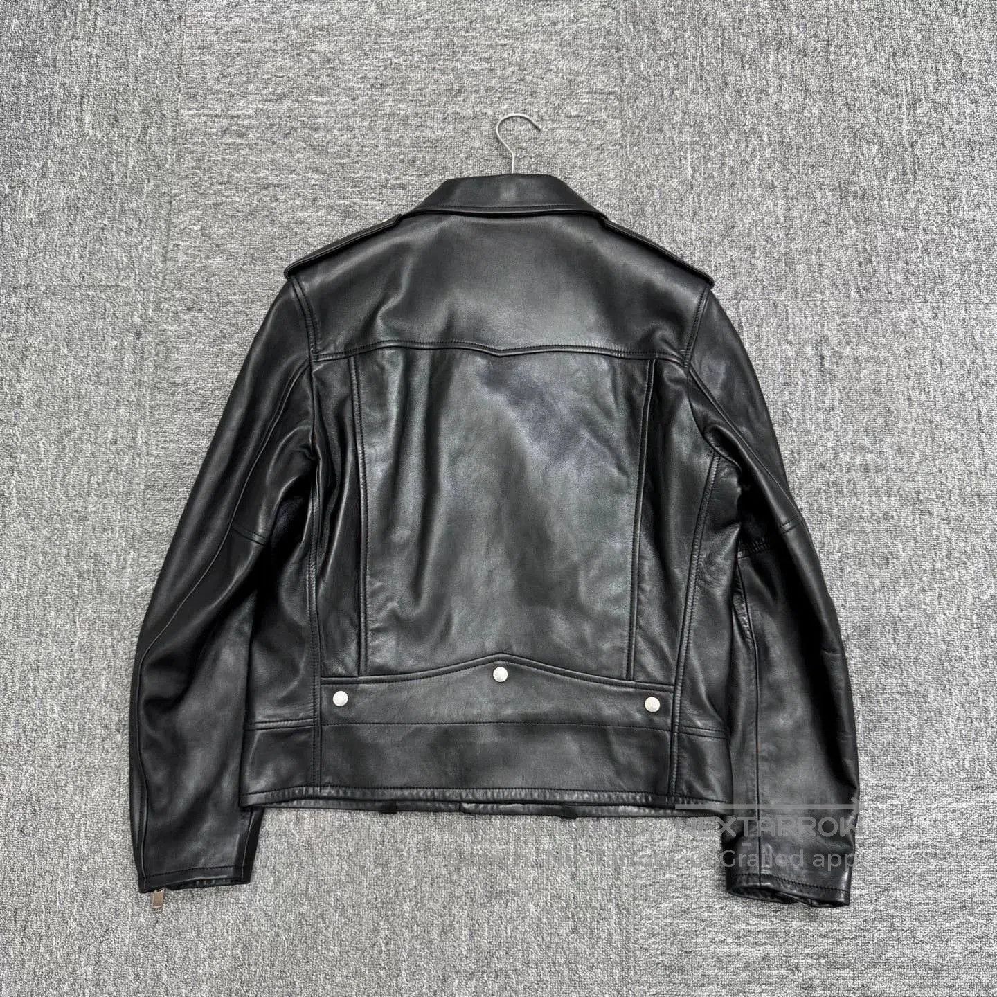 Schott black leather motorcycle jacket size 50. Size US L / EU 52-54 / 3 - 2 Thumbnail