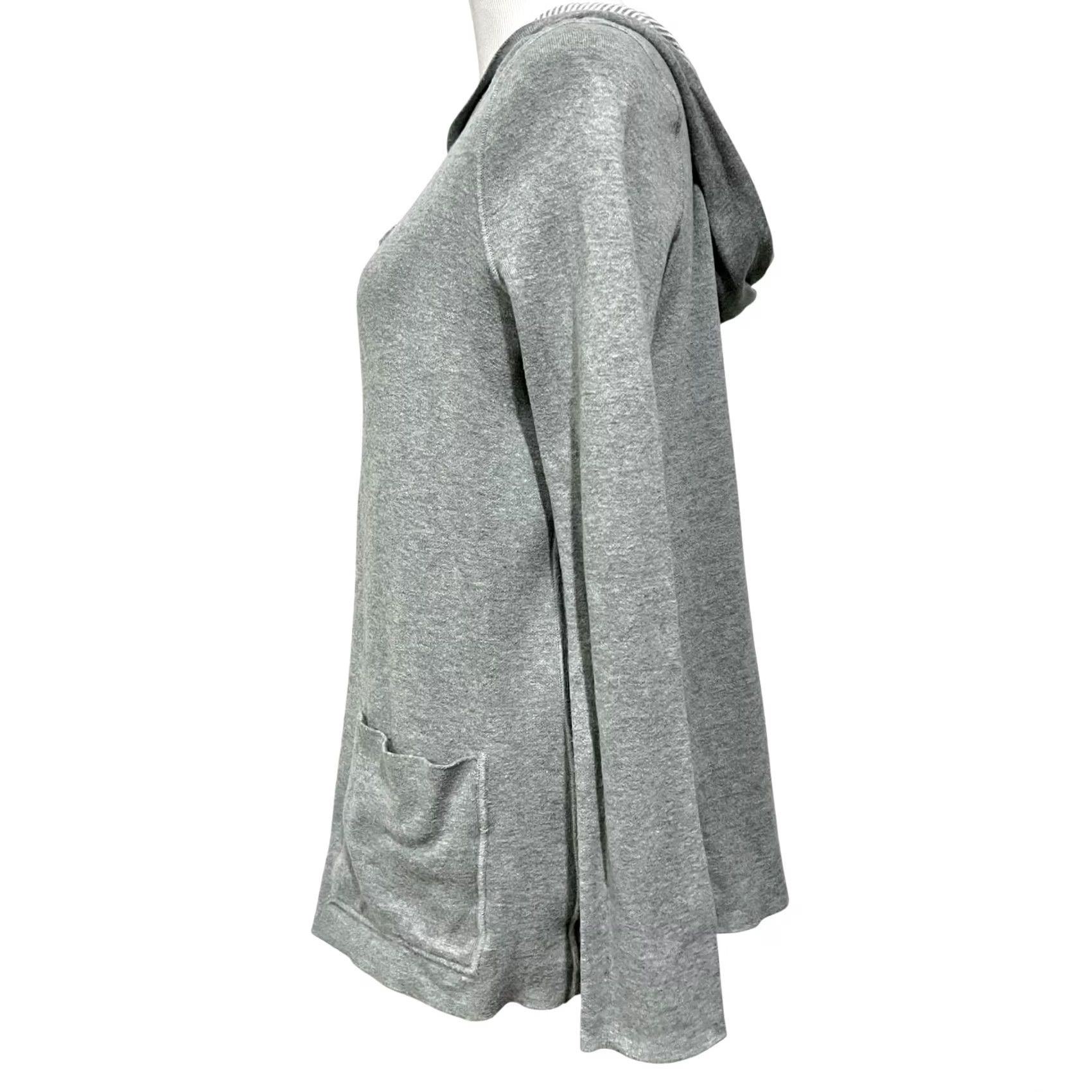 J. Jill J. Jill Women’s Reversible Knit Cardigan Jacket Hooded Full Zip Gray Sz Petite S Cardigan Sweater Womens Size S / US 4 / IT 40 - 5 Thumbnail