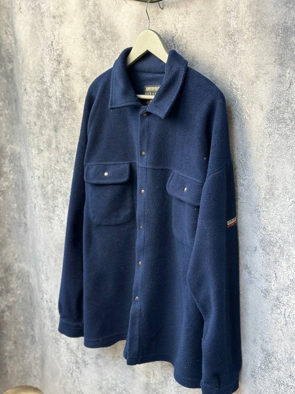 Napapijri × Vintage Napapijri Fleece Overshirt Ceramic Fibre Button Jacket Italy Size US XL / EU 56 / 4 - 1 Thumbnail
