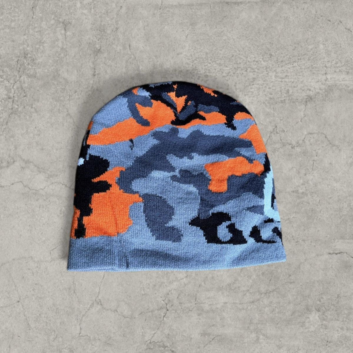 Japanese Brand Cool vintage style beanie, camo in grey/black. One size Size ONE SIZE - 3 Thumbnail