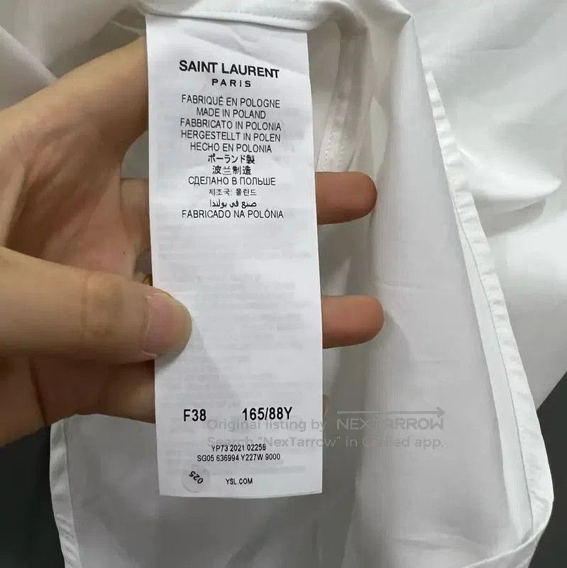 Yves Saint Laurent YSL Women's Spring Autumn White Cotton Long Sleeve Shirt . Size XXS / US 00 / IT 34 - 4 Thumbnail