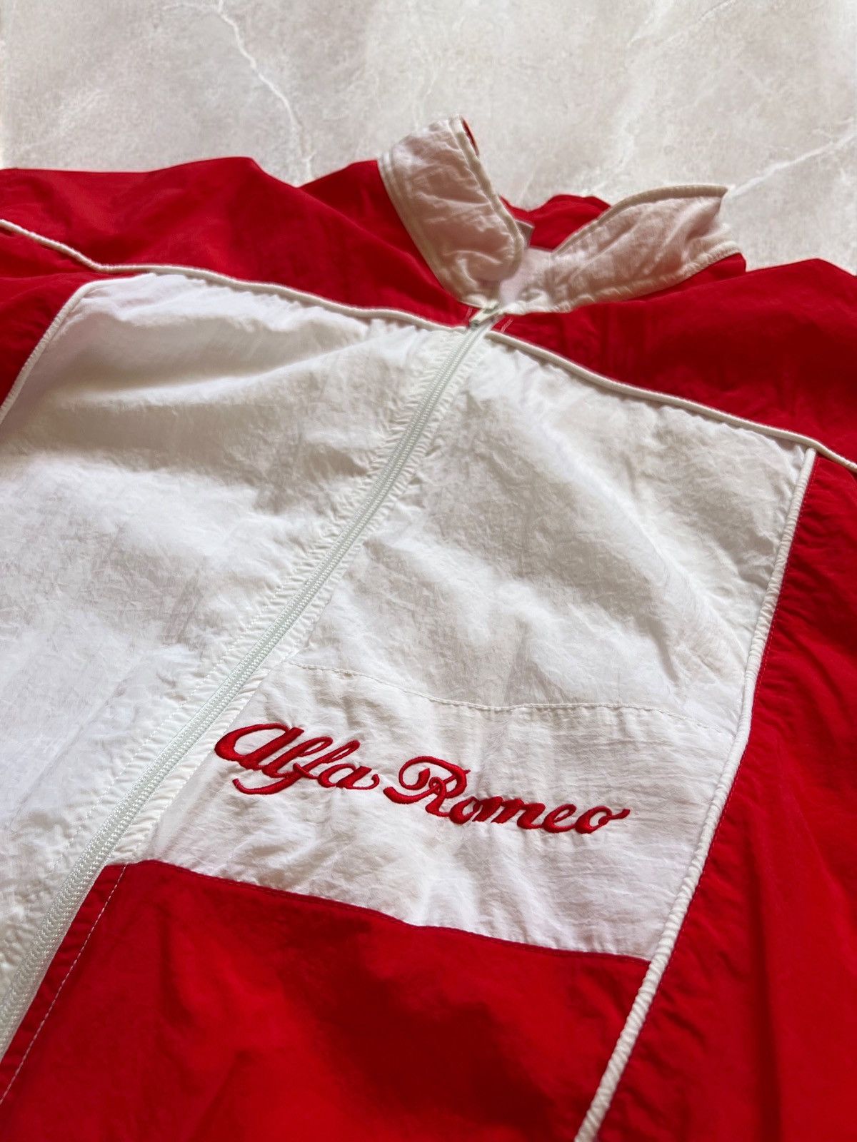 Vintage ALFA ROMEO 90s TRACK SUIT RACING Vintage Nylon pants jacket Size US M / EU 48-50 / 2 - 9 Thumbnail
