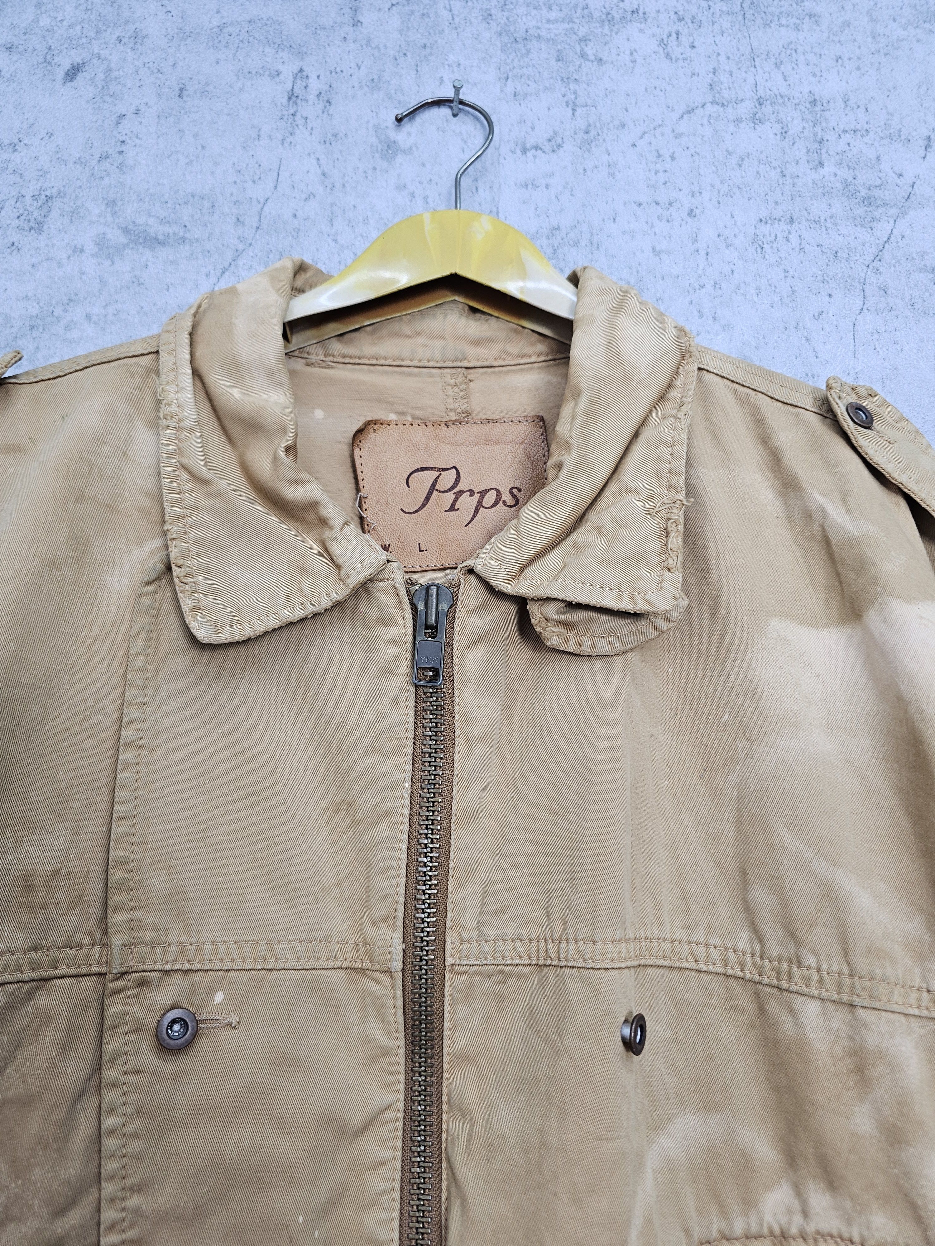 Prps PRPS Faded Bleach Ripped Distressed Bomber Jacket J0057 Size US XXL / EU 58 / 5 - 6 Thumbnail