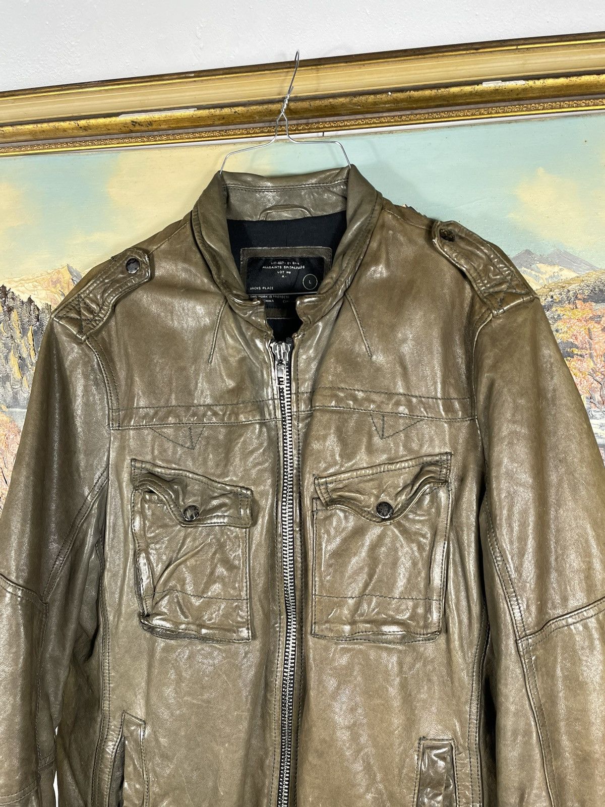 Allsaints × Japanese Brand Allsaints Spitalfields vintage retro y2k 00s leather jacket Size US L / EU 52-54 / 3 - 5 Thumbnail