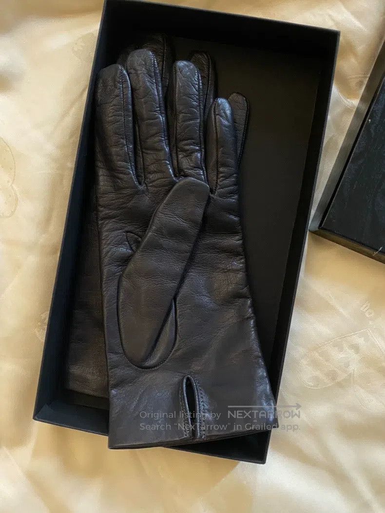 Dries Van Noten Dries Van Noten Charcoal Black Lambskin Gloves Size ONE SIZE - 3 Thumbnail