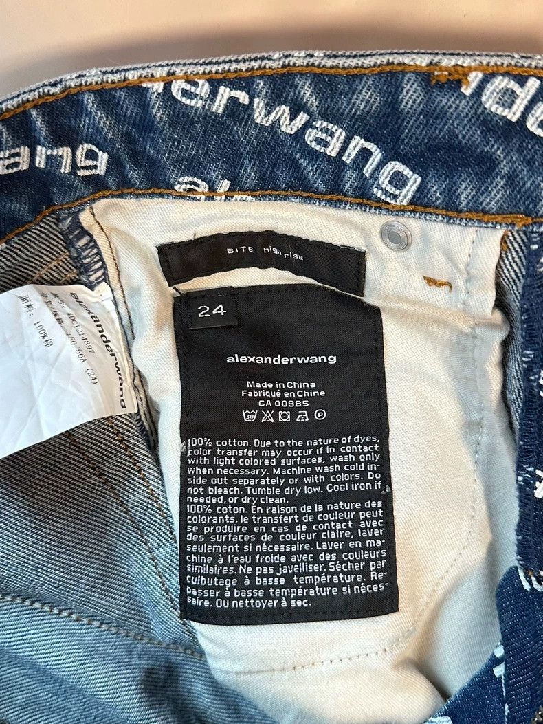 Alexander Wang Alexander Wang Logo Print Denim Shorts- Size 24" / US 00 / IT 34 - 3 Thumbnail