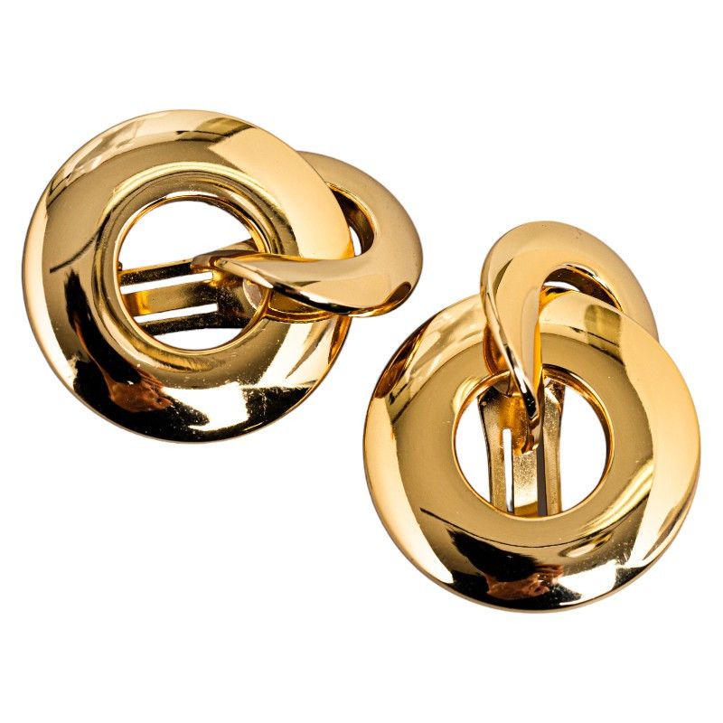 Other Other Dior Gold Plated Earrings Clip-On Metal Earrings in Very Good Condition Size ONE SIZE - 1 Thumbnail