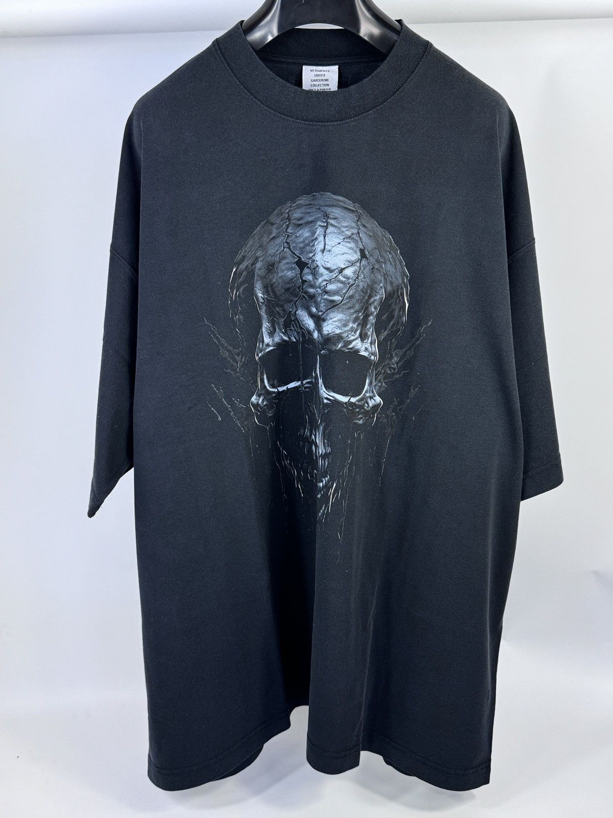 Vetements Layered Printed Cotton Jersey T Shirt Dress Black