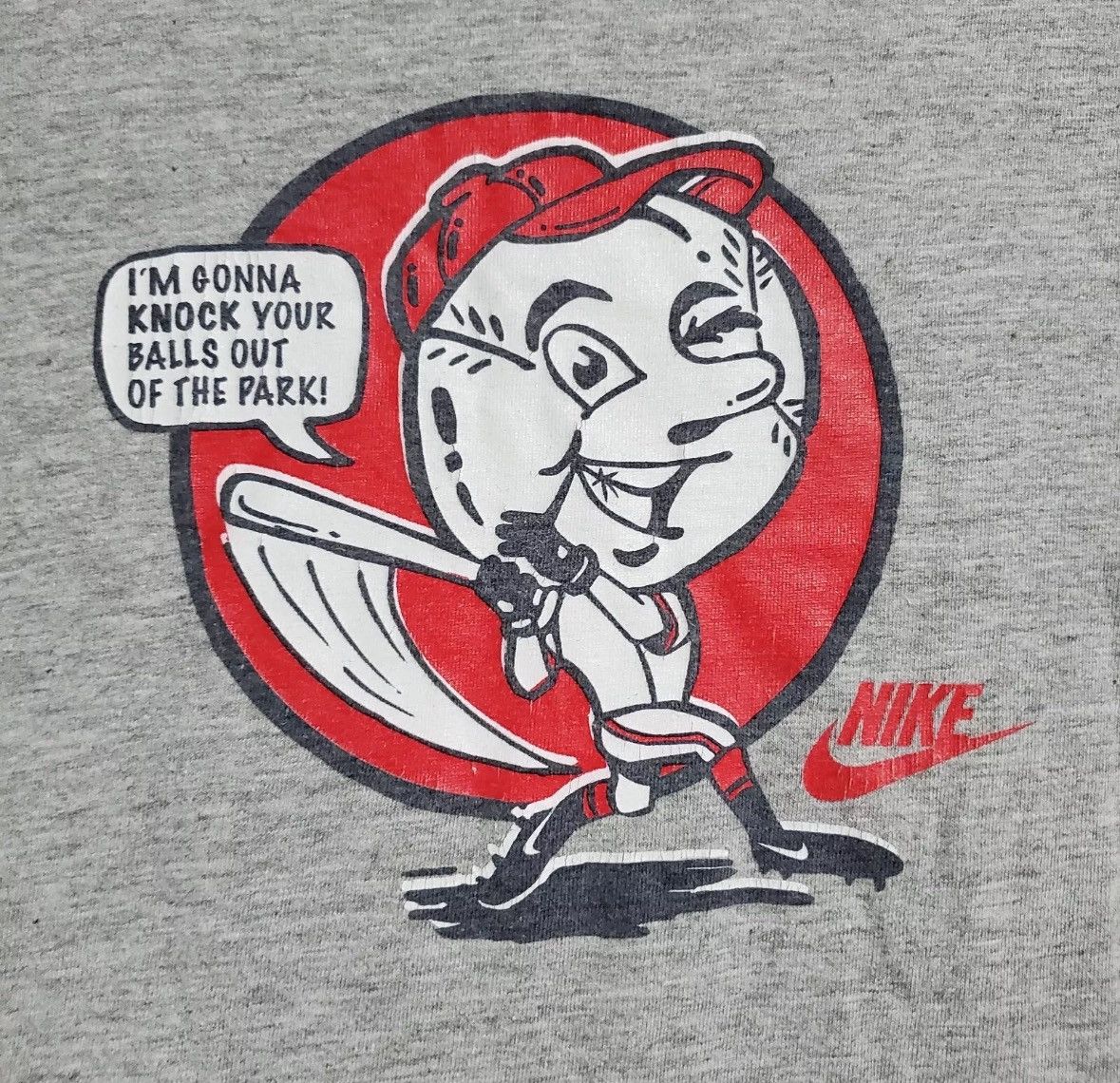 Nike × Vintage VINTAGE Nike Men T-Shirt XL Gray Mr Baseball Graphic Size US XL / EU 56 / 4 - 3 Thumbnail